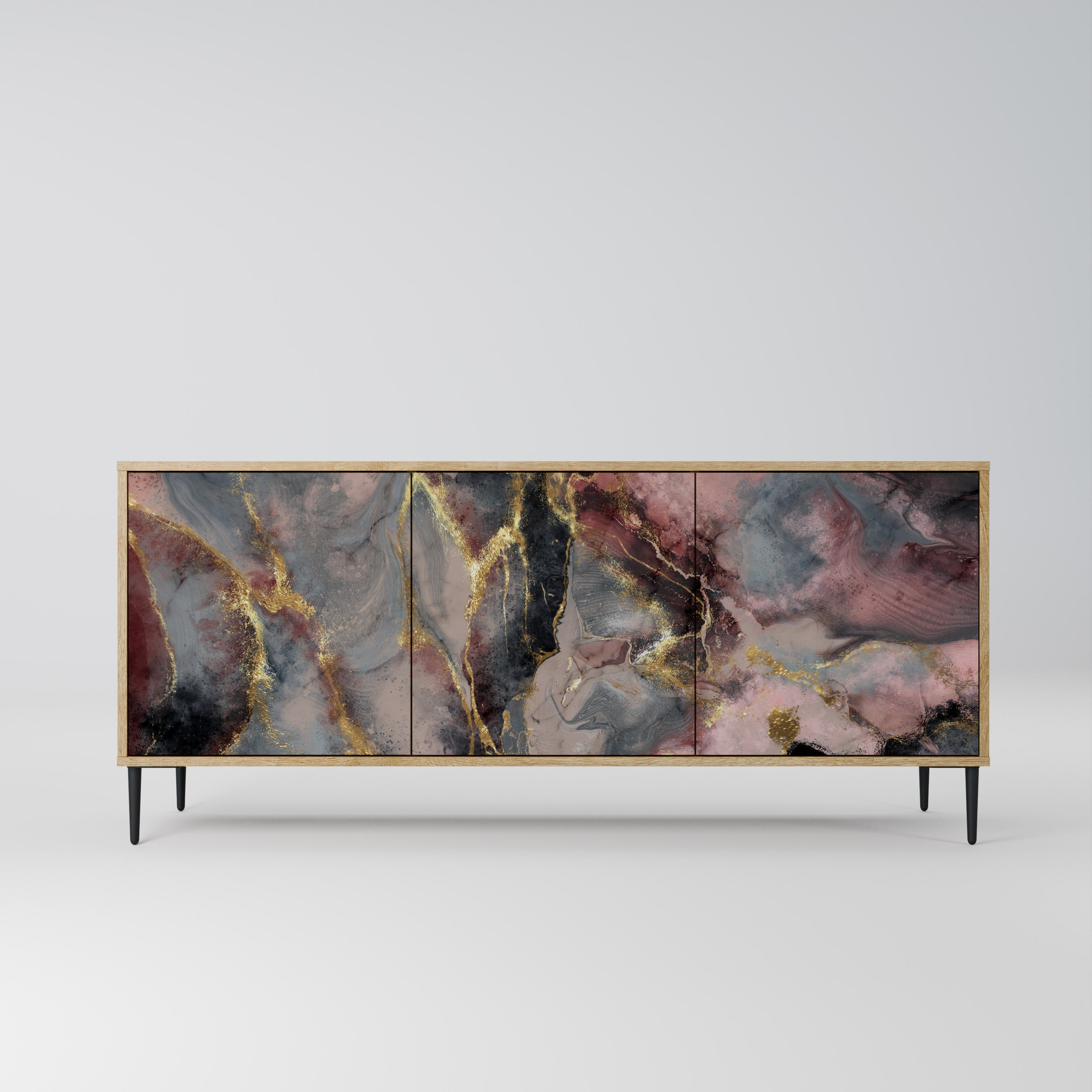 Buffet 3 portes GOLDEN TIDES effet chêne