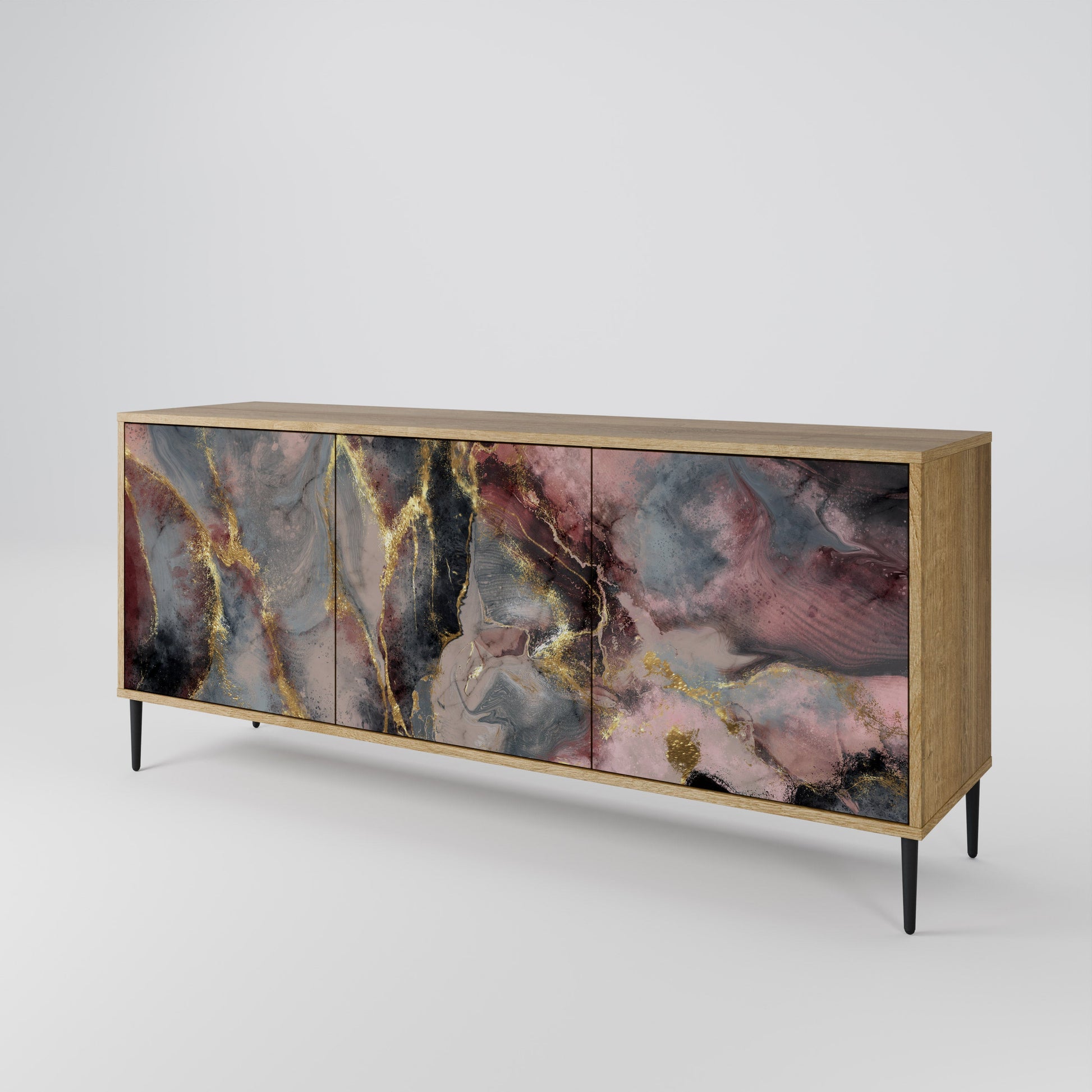 Buffet 3 portes GOLDEN TIDES effet chêne