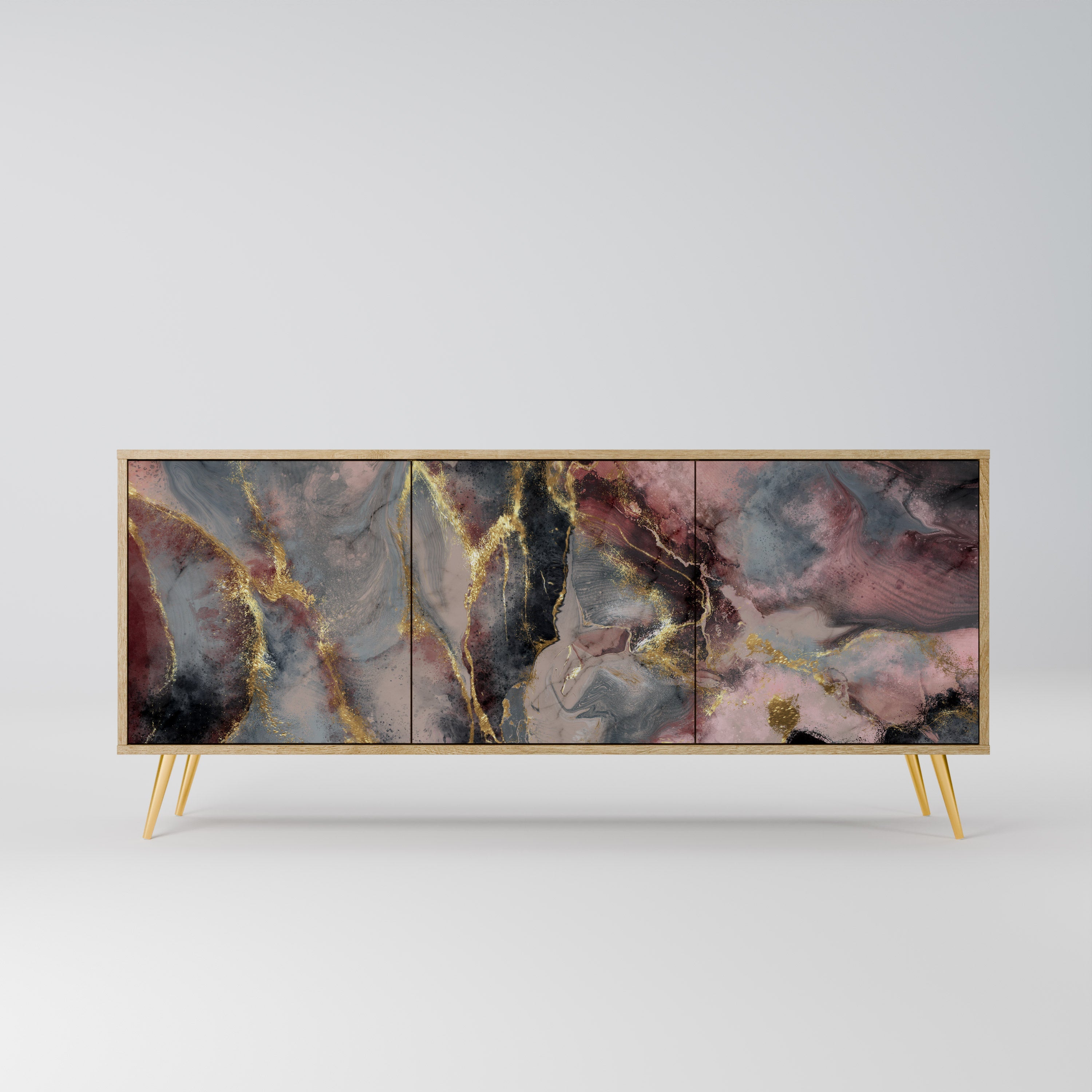 Buffet 3 portes GOLDEN TIDES effet chêne