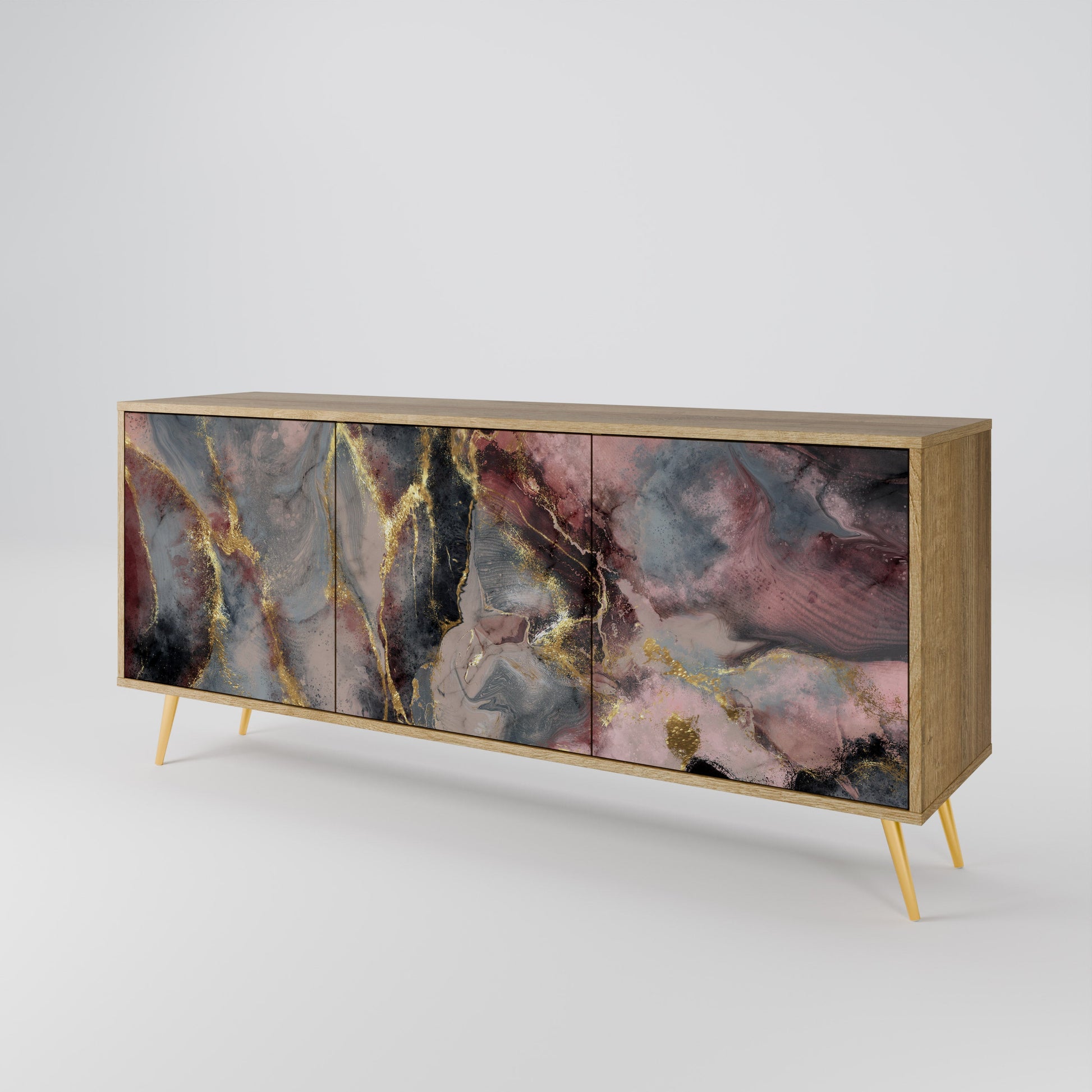 Buffet 3 portes GOLDEN TIDES effet chêne
