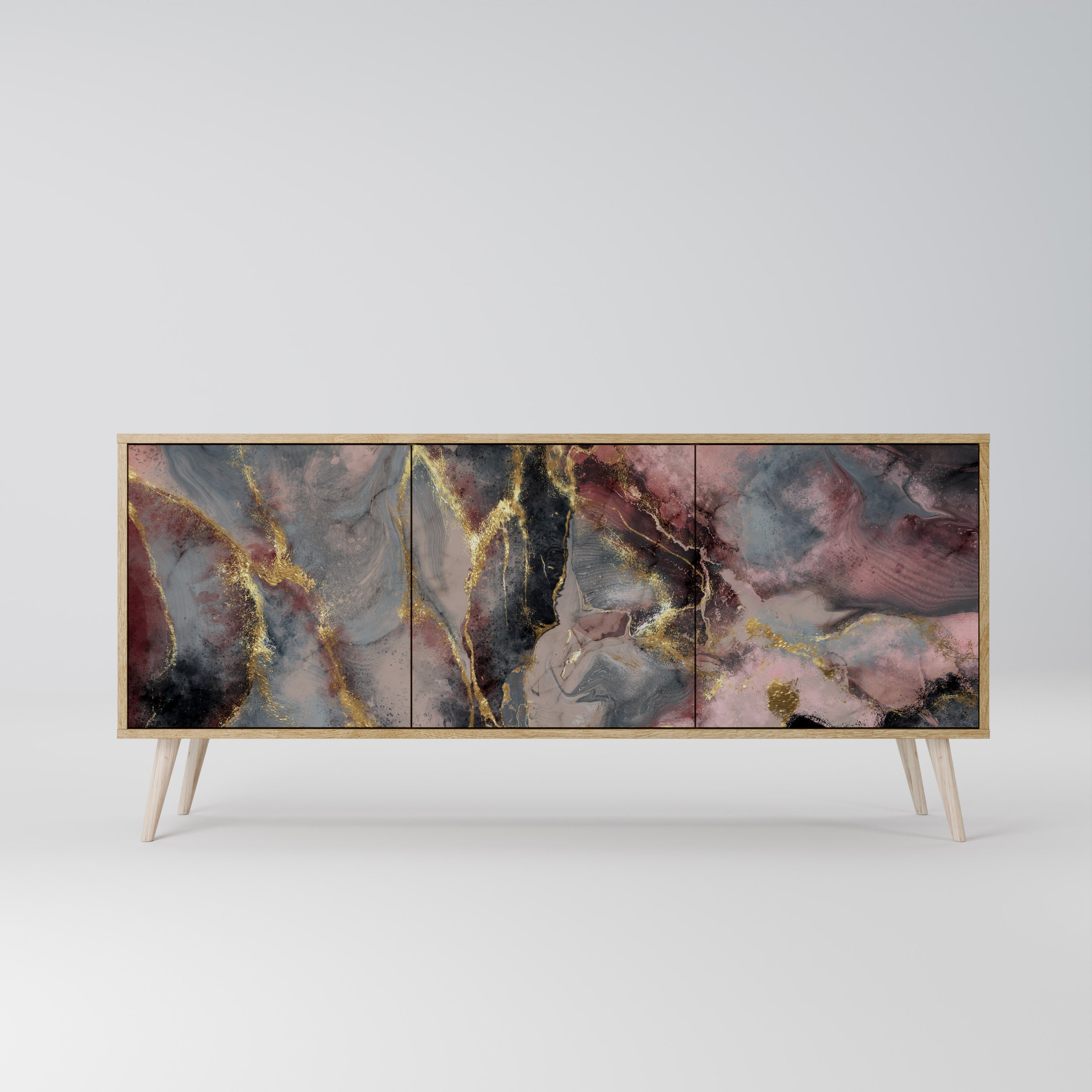 Buffet 3 portes GOLDEN TIDES effet chêne