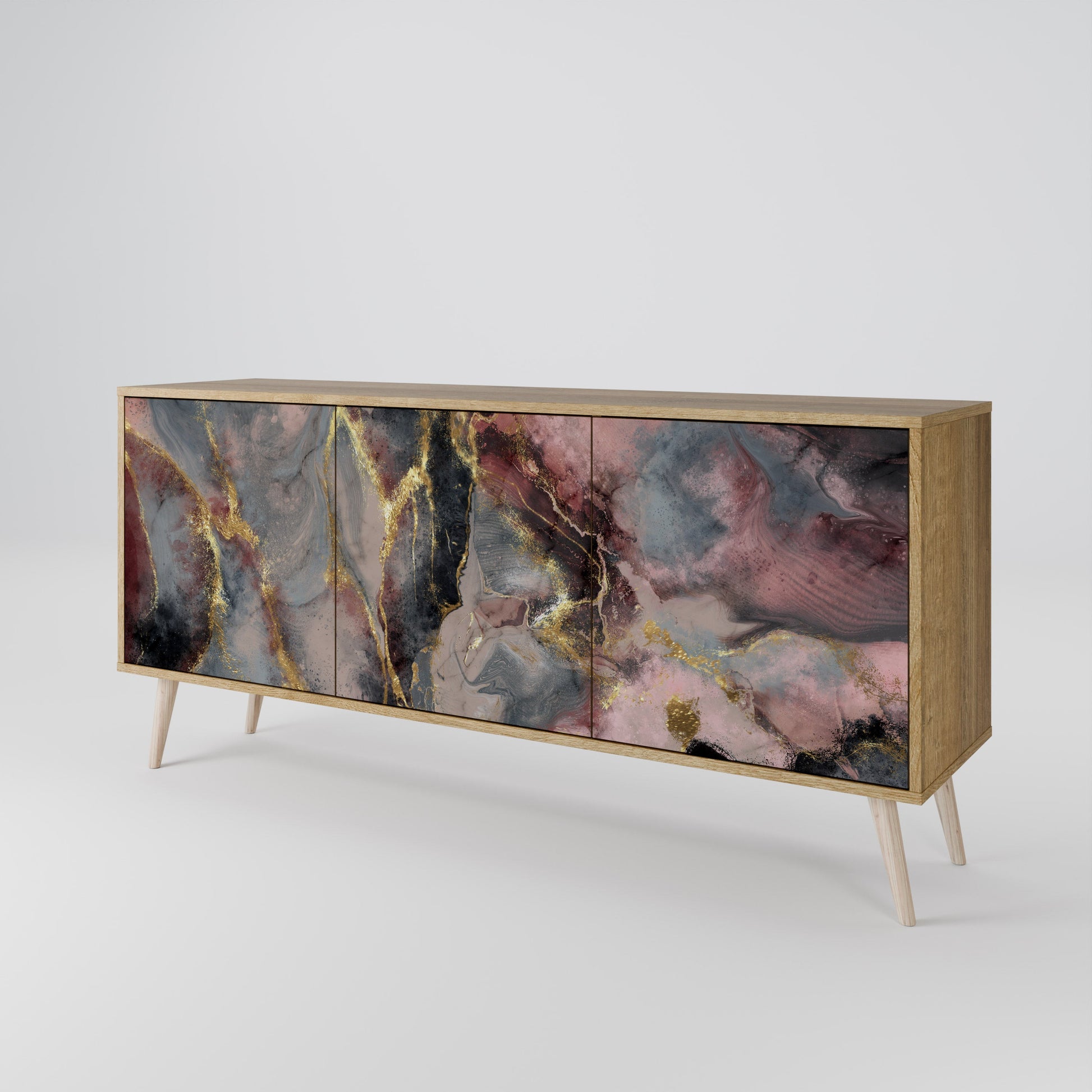 Buffet 3 portes GOLDEN TIDES effet chêne