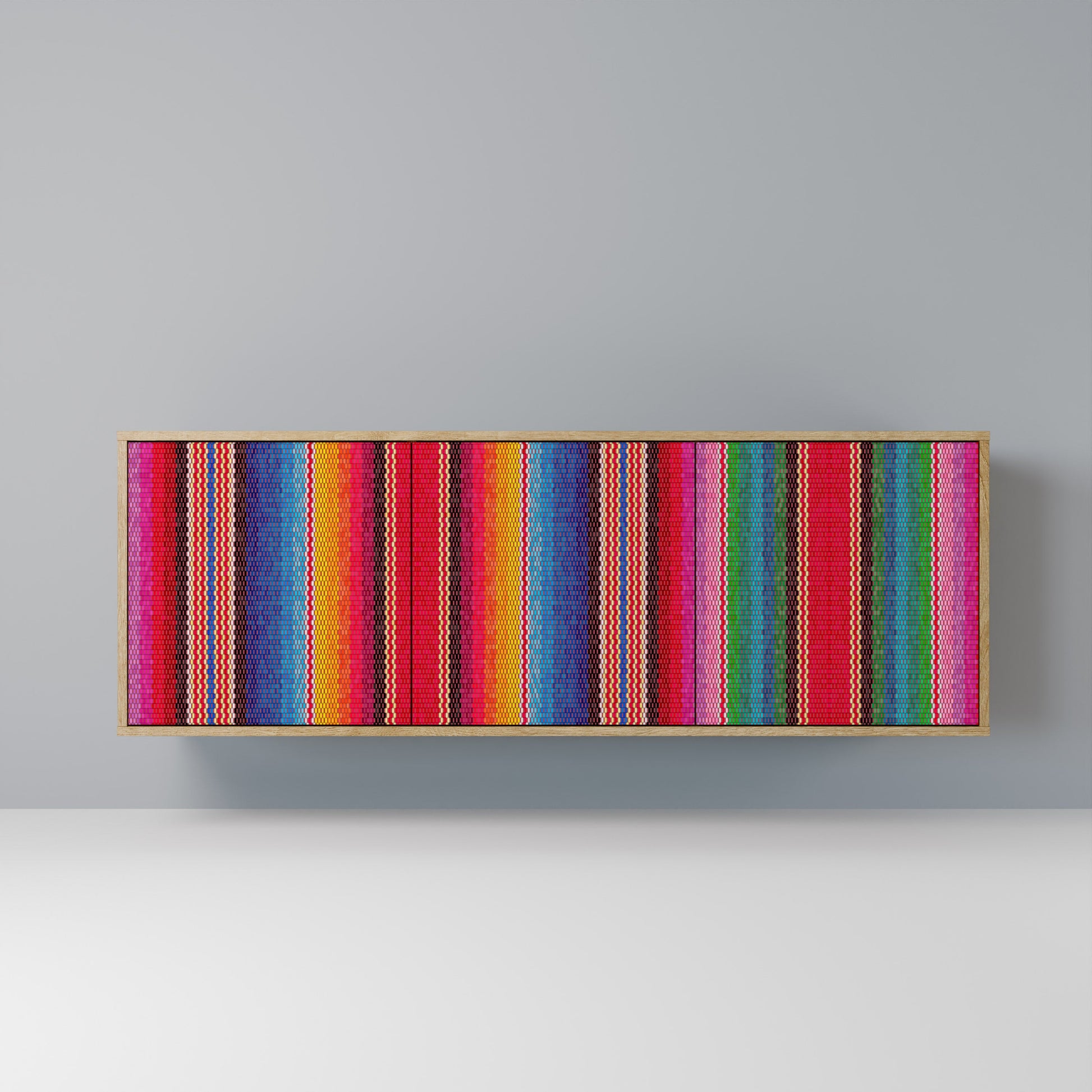 Buffet 3 portes ETHNIC MEXICAIN effet chêne