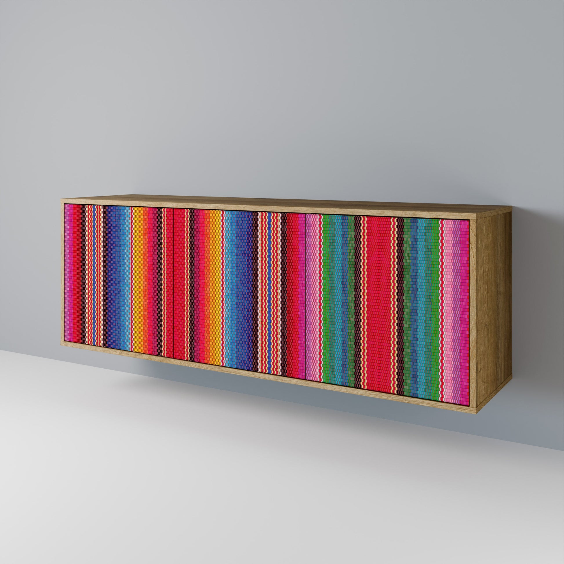 Buffet 3 portes ETHNIC MEXICAIN effet chêne