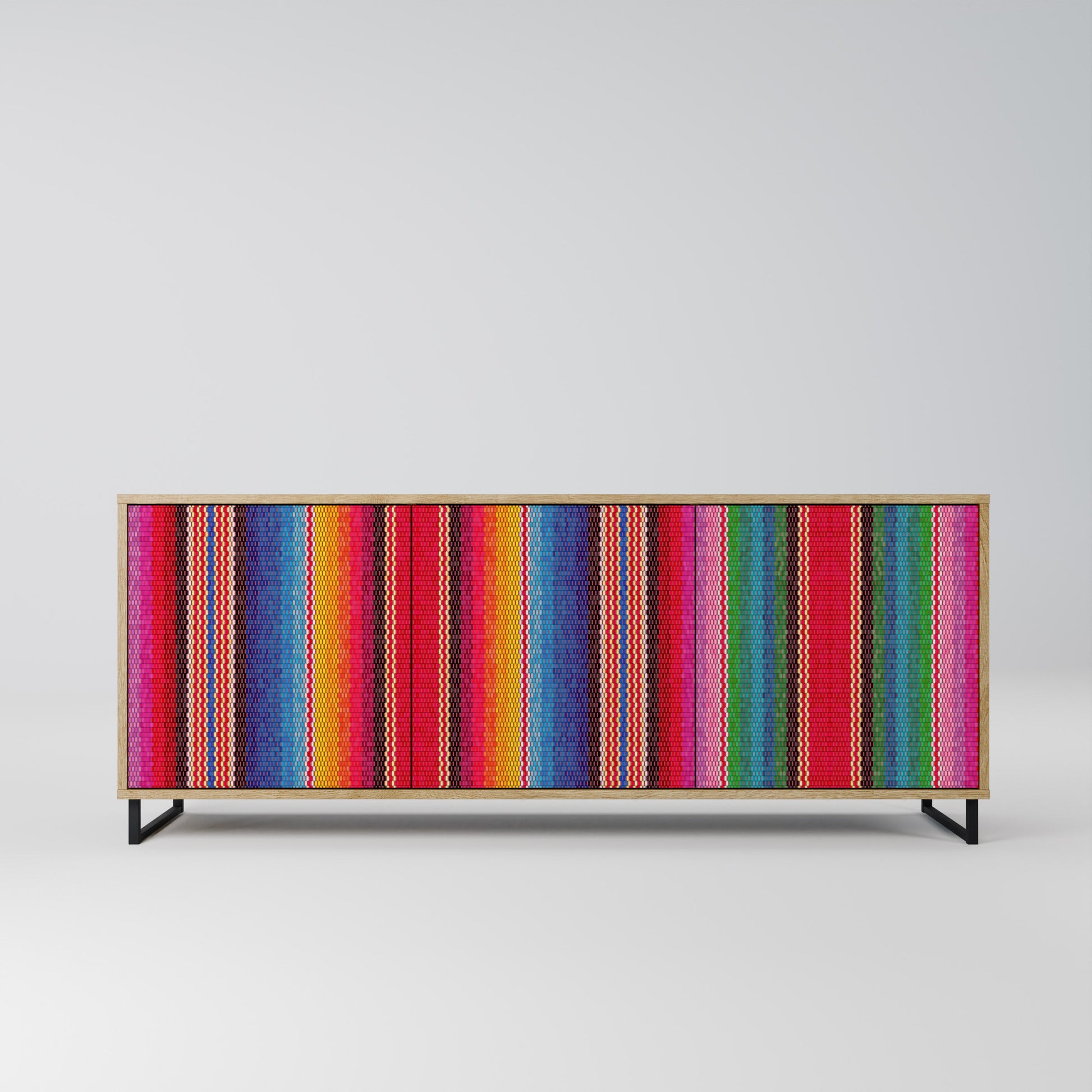 Buffet 3 portes ETHNIC MEXICAIN effet chêne