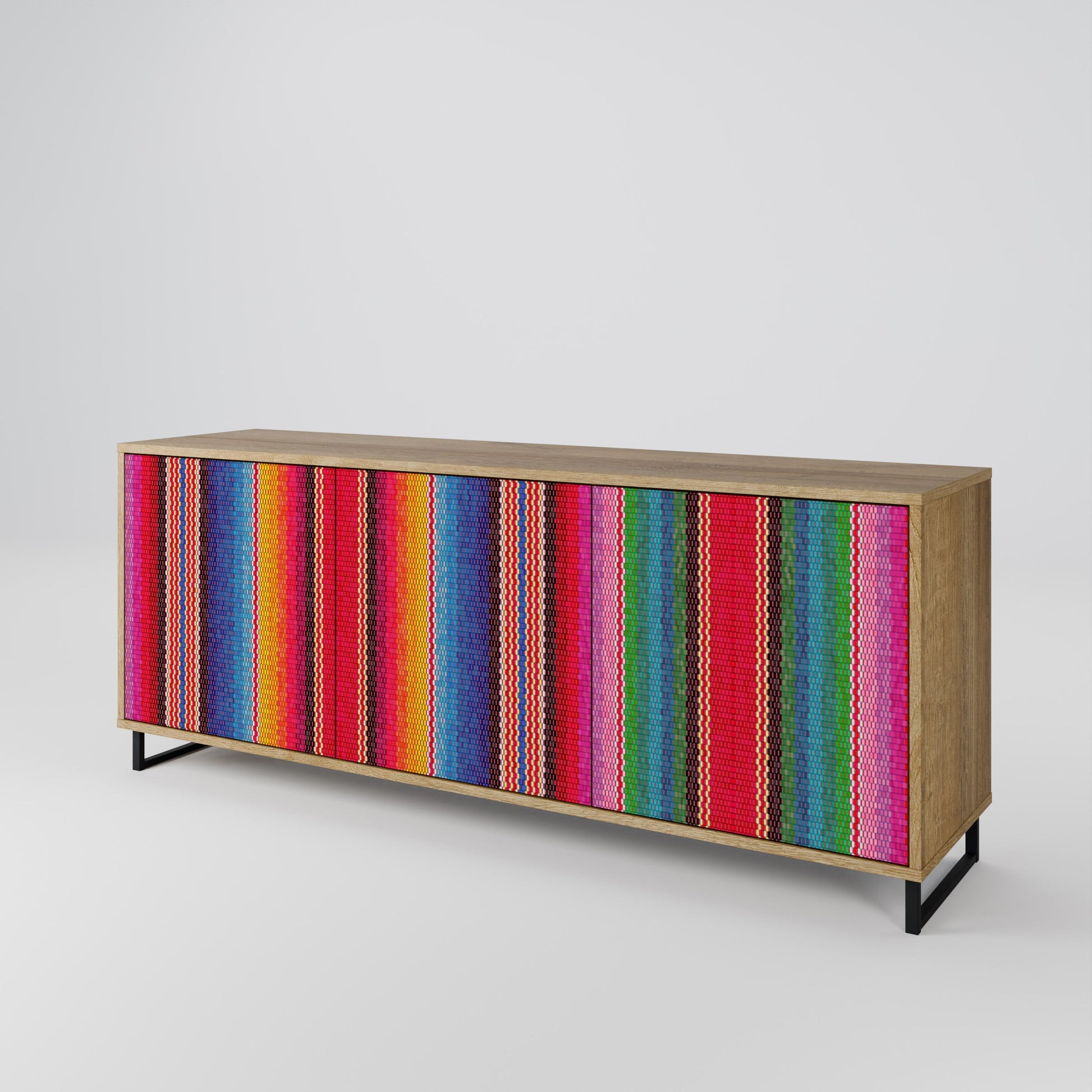 Buffet 3 portes ETHNIC MEXICAIN effet chêne