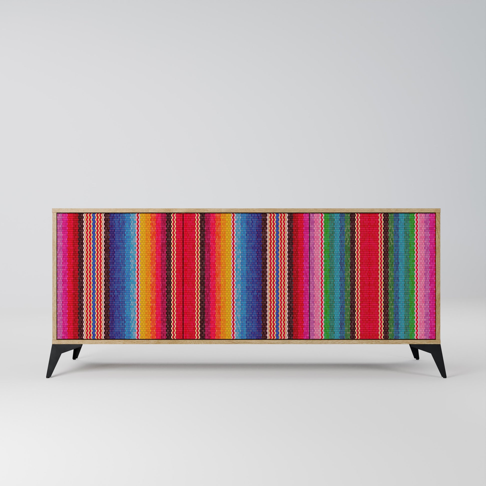 Buffet 3 portes ETHNIC MEXICAIN effet chêne