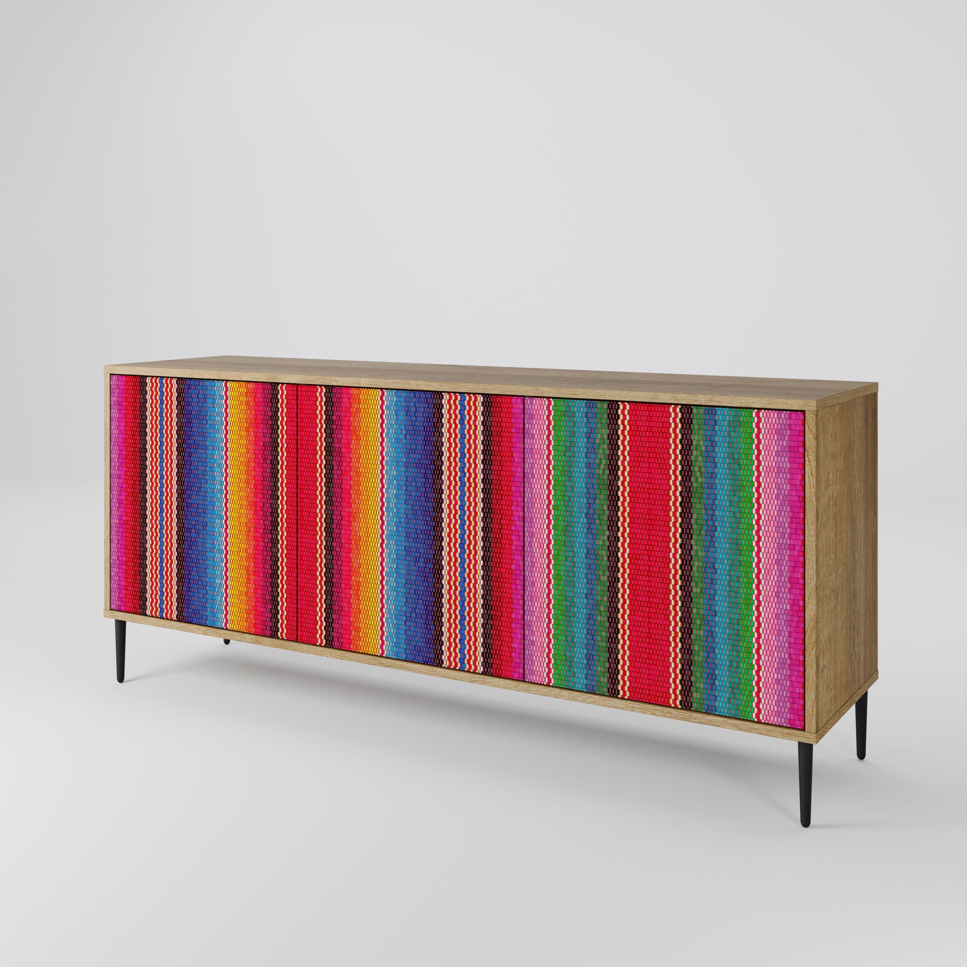 Buffet 3 portes ETHNIC MEXICAIN effet chêne