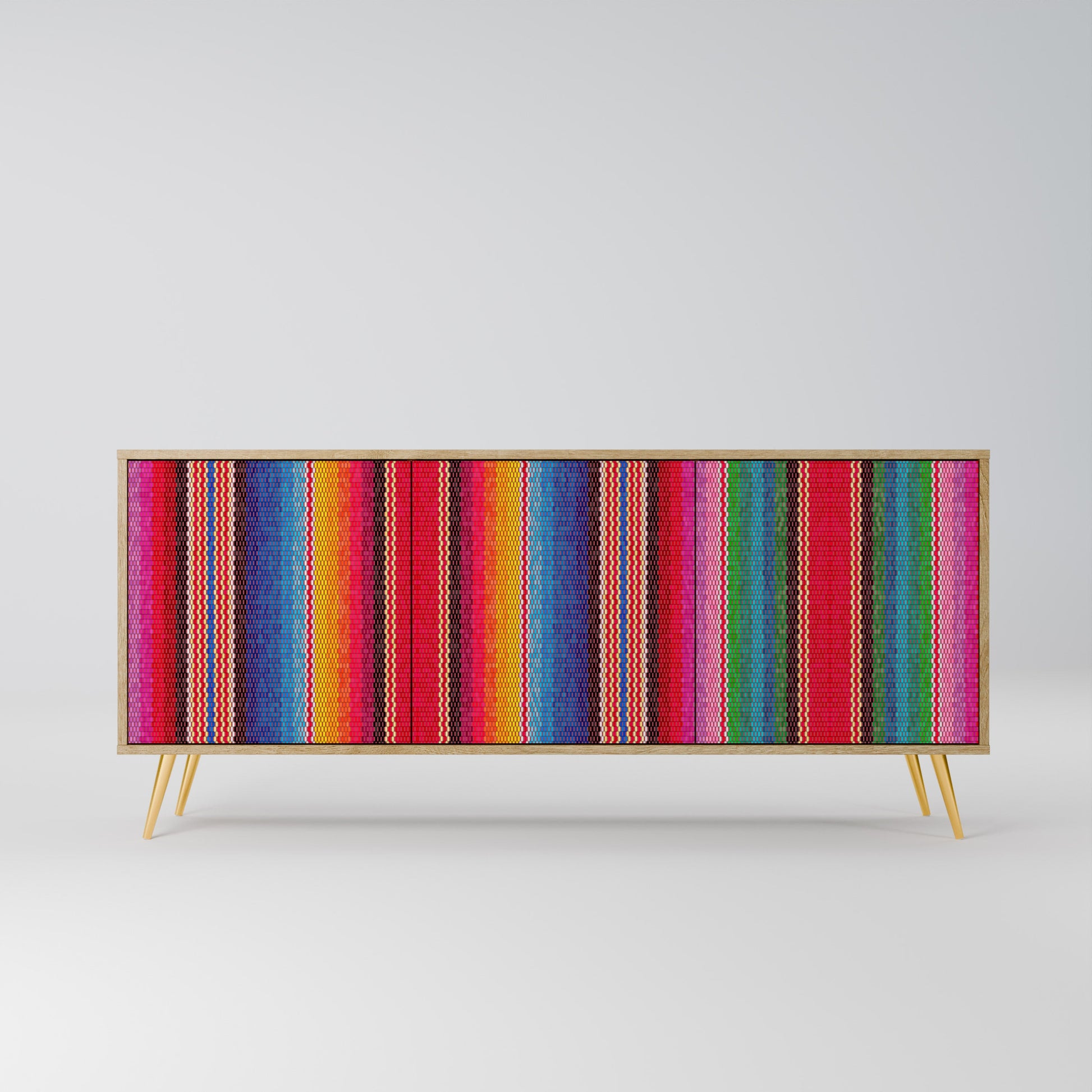 Buffet 3 portes ETHNIC MEXICAIN effet chêne