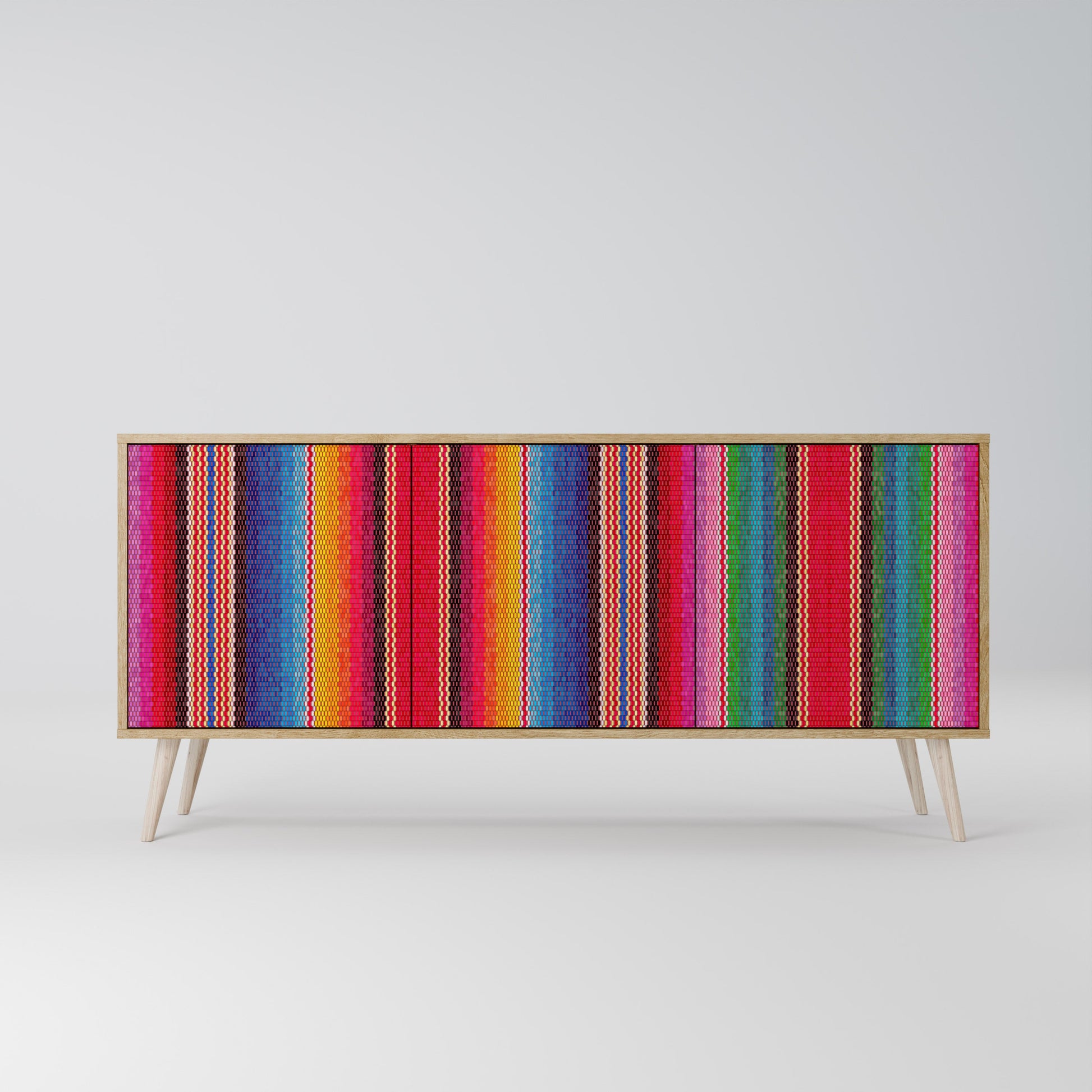 Buffet 3 portes ETHNIC MEXICAIN effet chêne