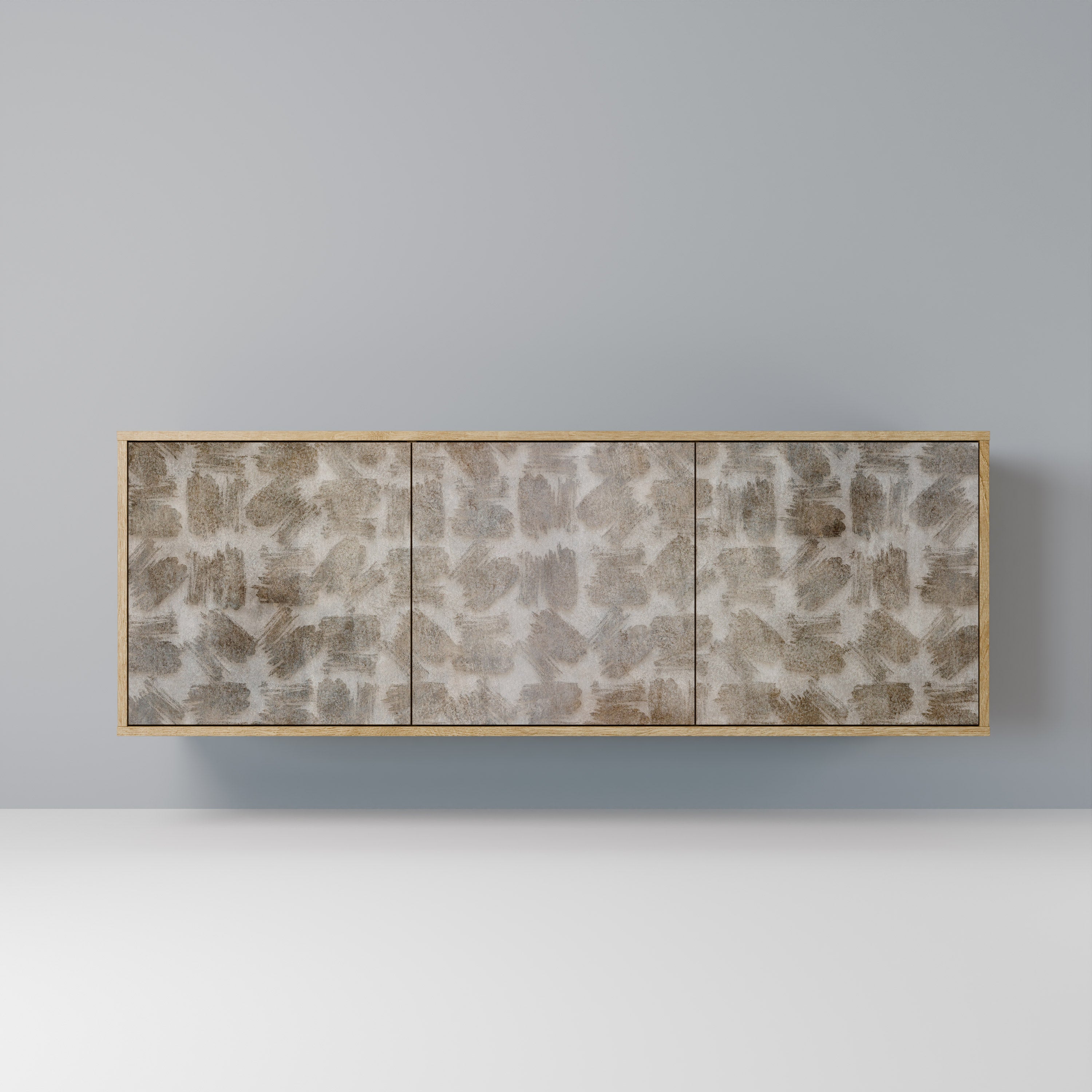 Buffet 3 portes légèrement flou effet chêne