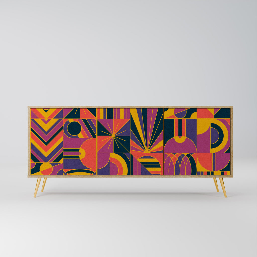 ELECTRIC PATTERNS 3-Door Sideboard in Oak Effect