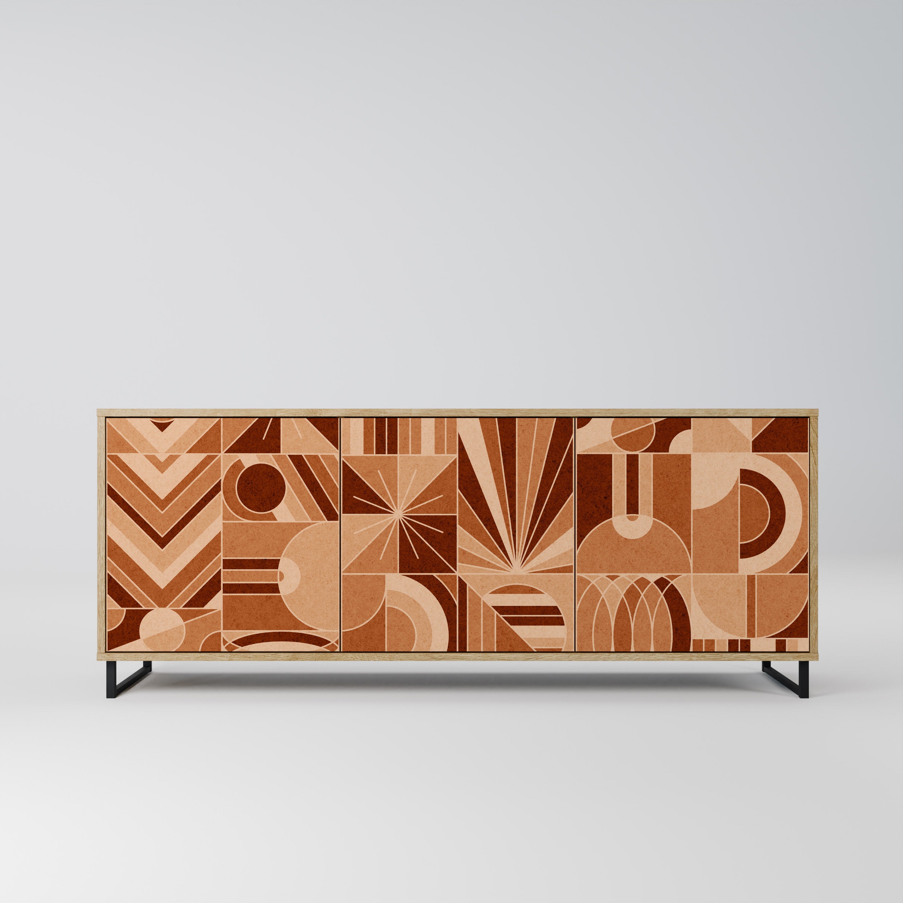 Buffet 3 portes PRISM MOSAIC effet chêne