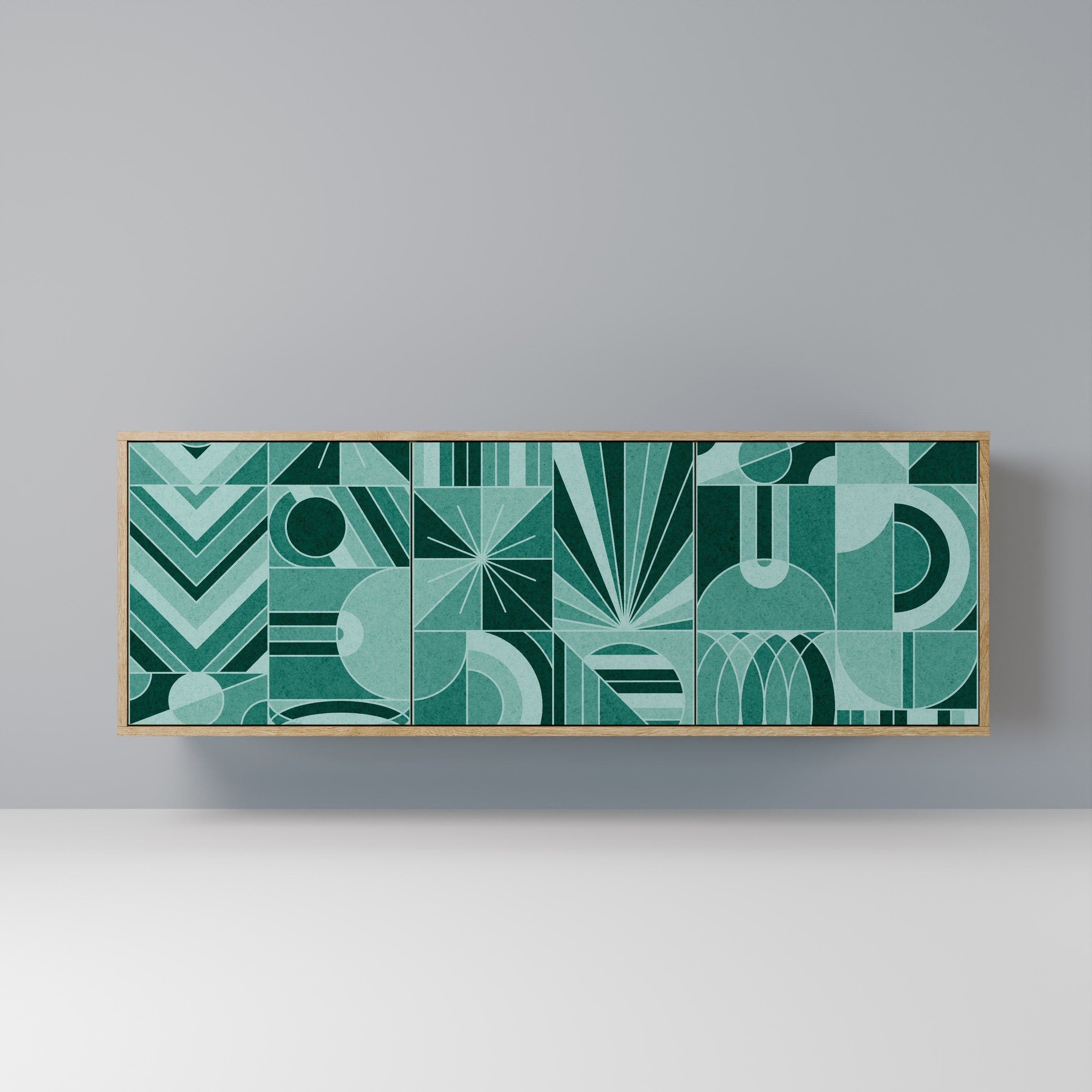 Buffet 3 portes HARMONIC GRID effet chêne