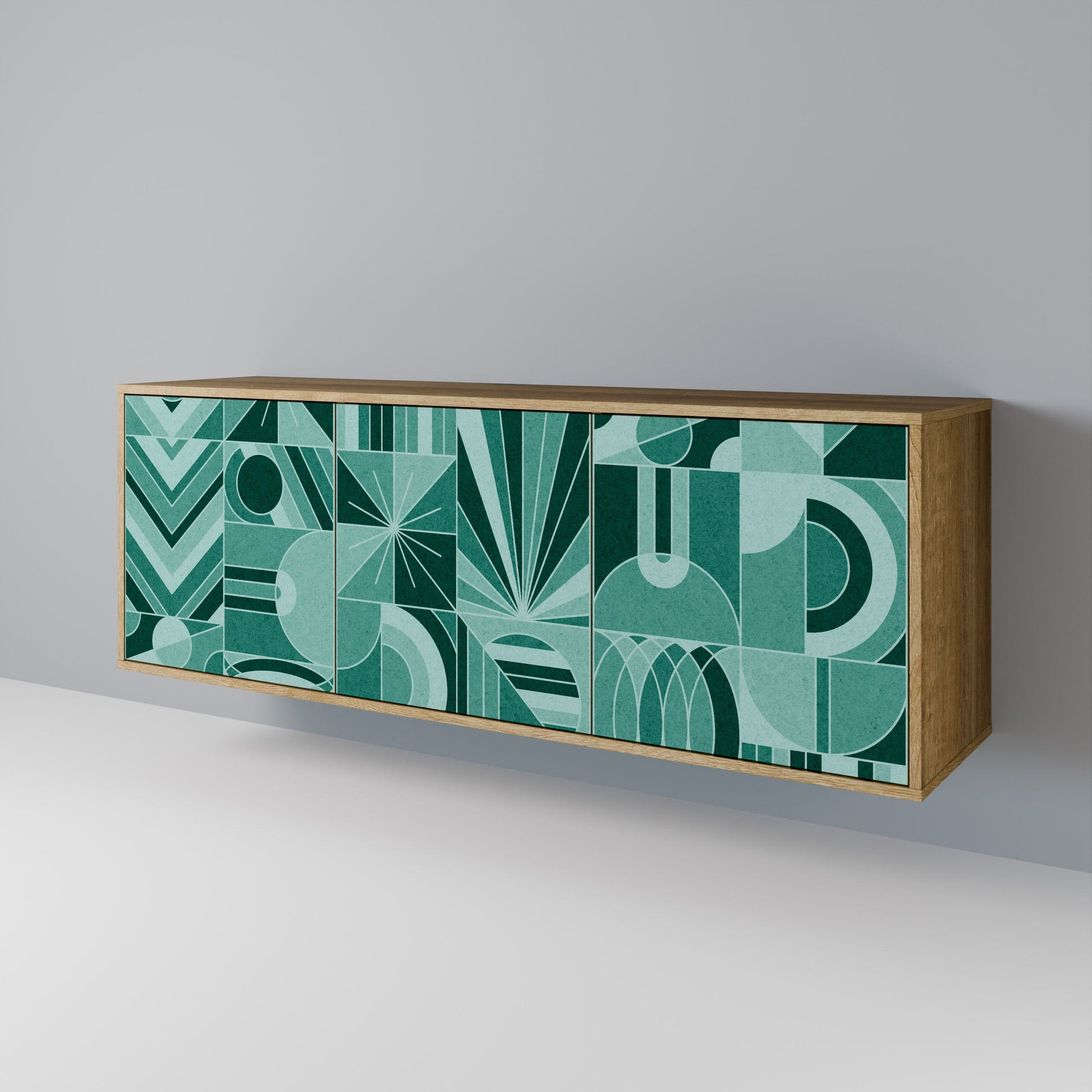 Buffet 3 portes HARMONIC GRID effet chêne