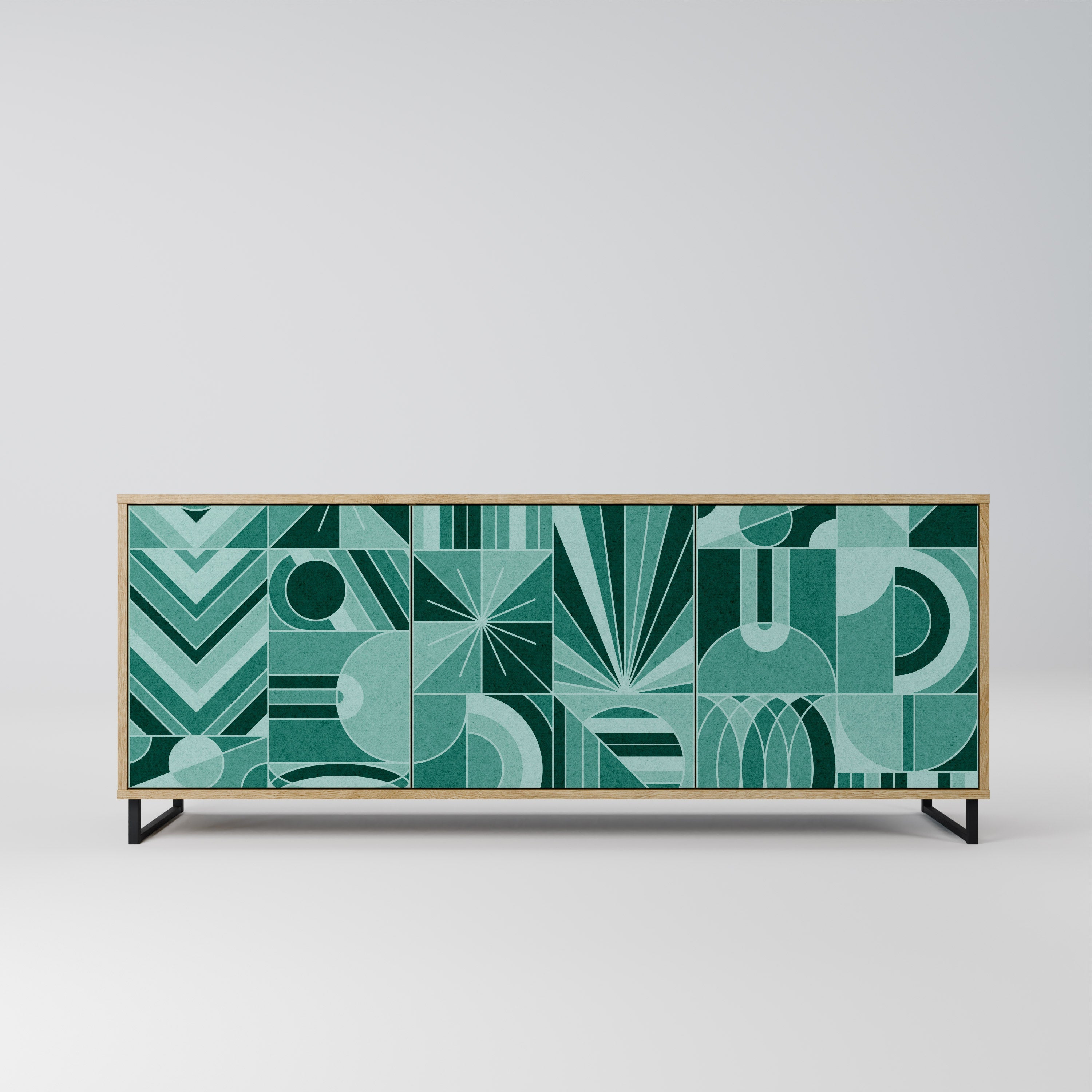 Buffet 3 portes HARMONIC GRID effet chêne