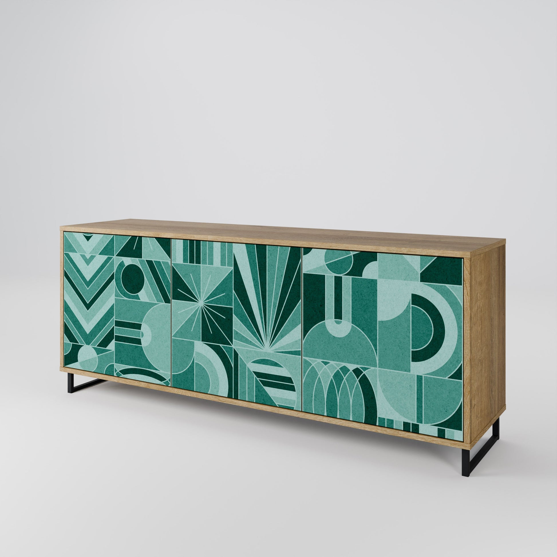 Buffet 3 portes HARMONIC GRID effet chêne