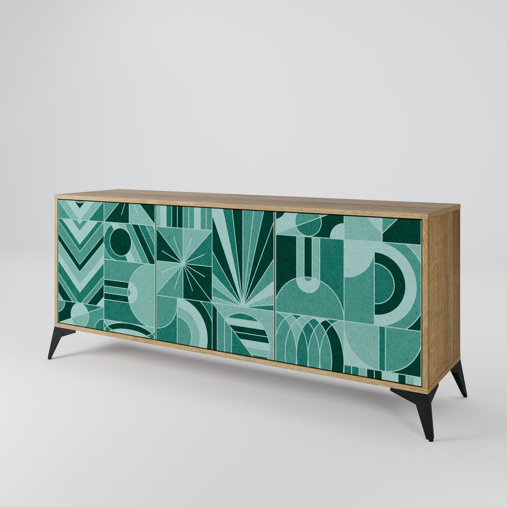 Buffet 3 portes HARMONIC GRID effet chêne