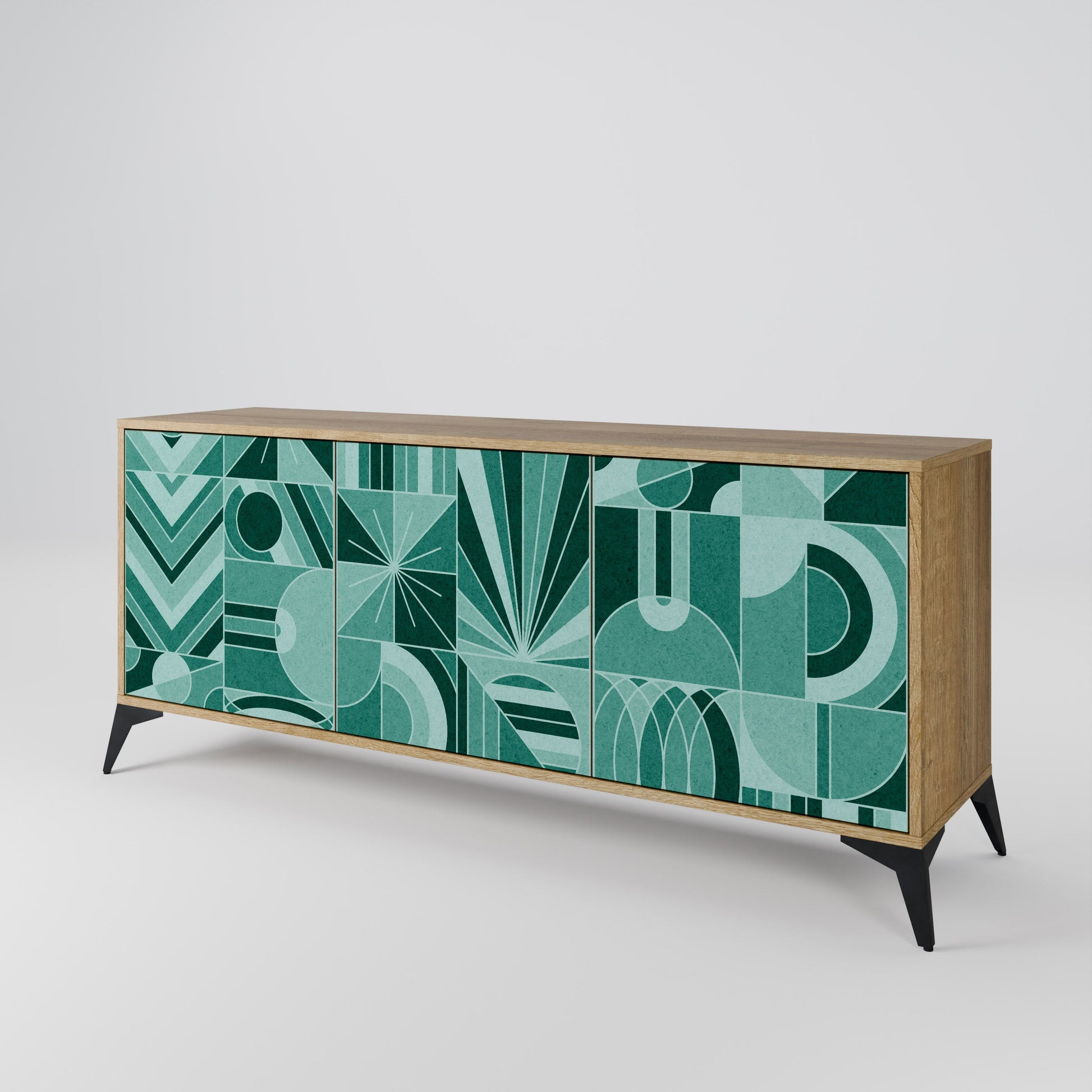 Buffet 3 portes HARMONIC GRID effet chêne