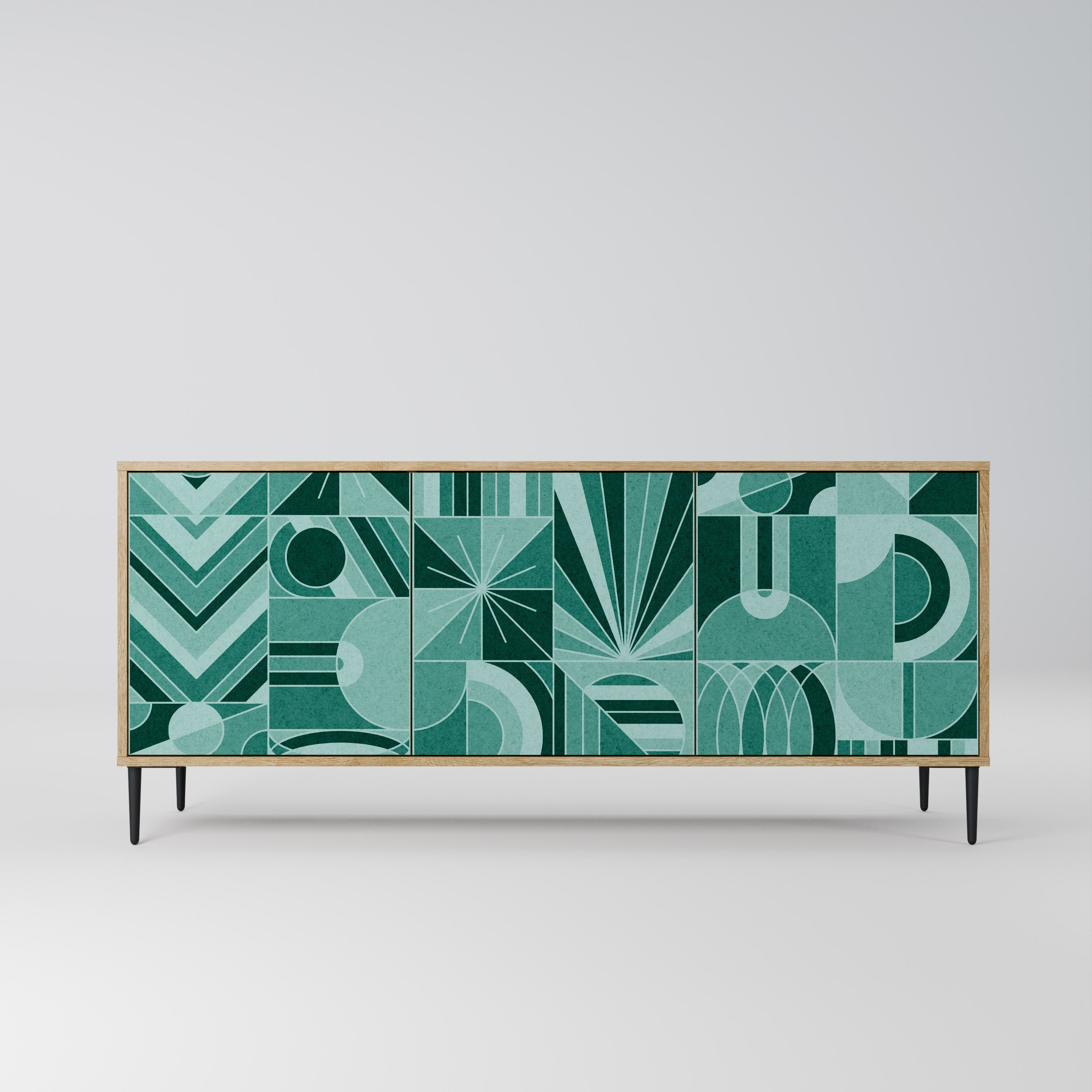 Buffet 3 portes HARMONIC GRID effet chêne