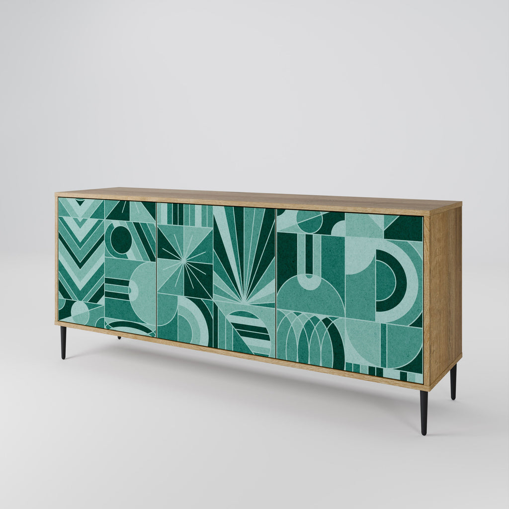 Buffet 3 portes HARMONIC GRID effet chêne