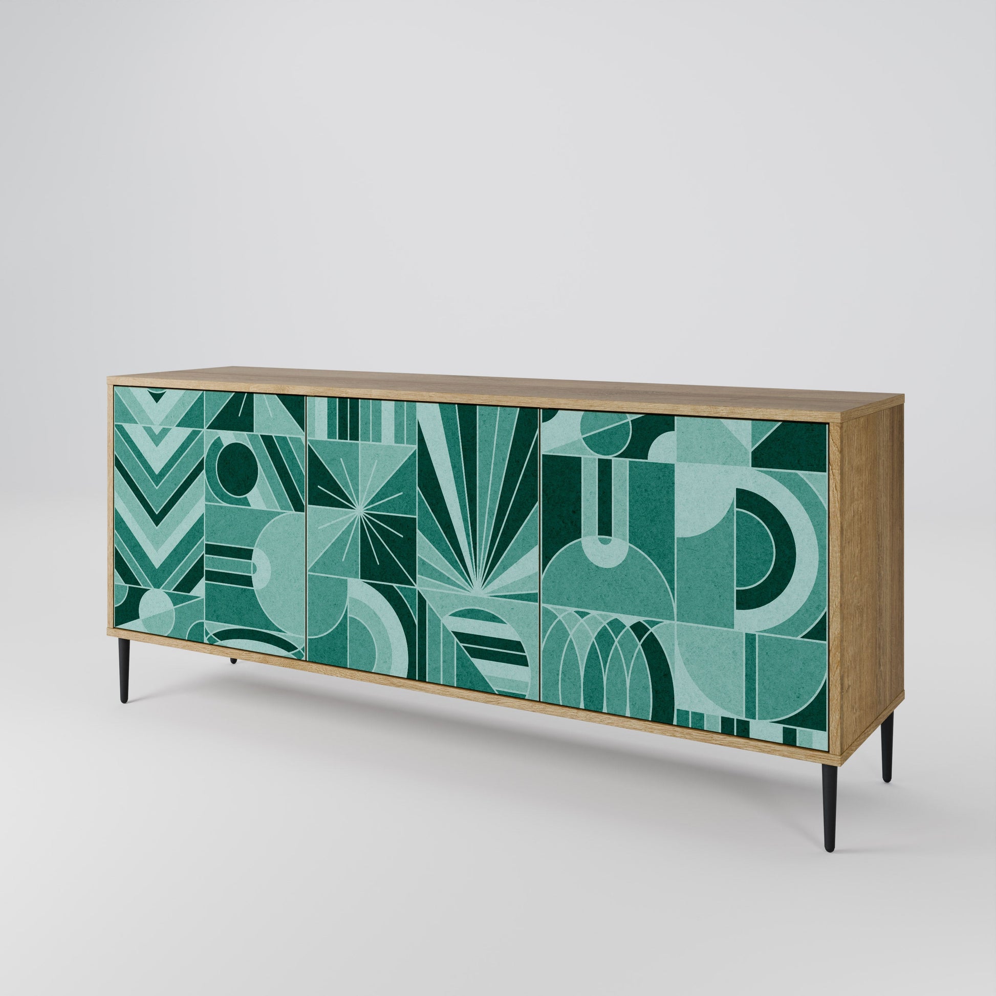 Buffet 3 portes HARMONIC GRID effet chêne