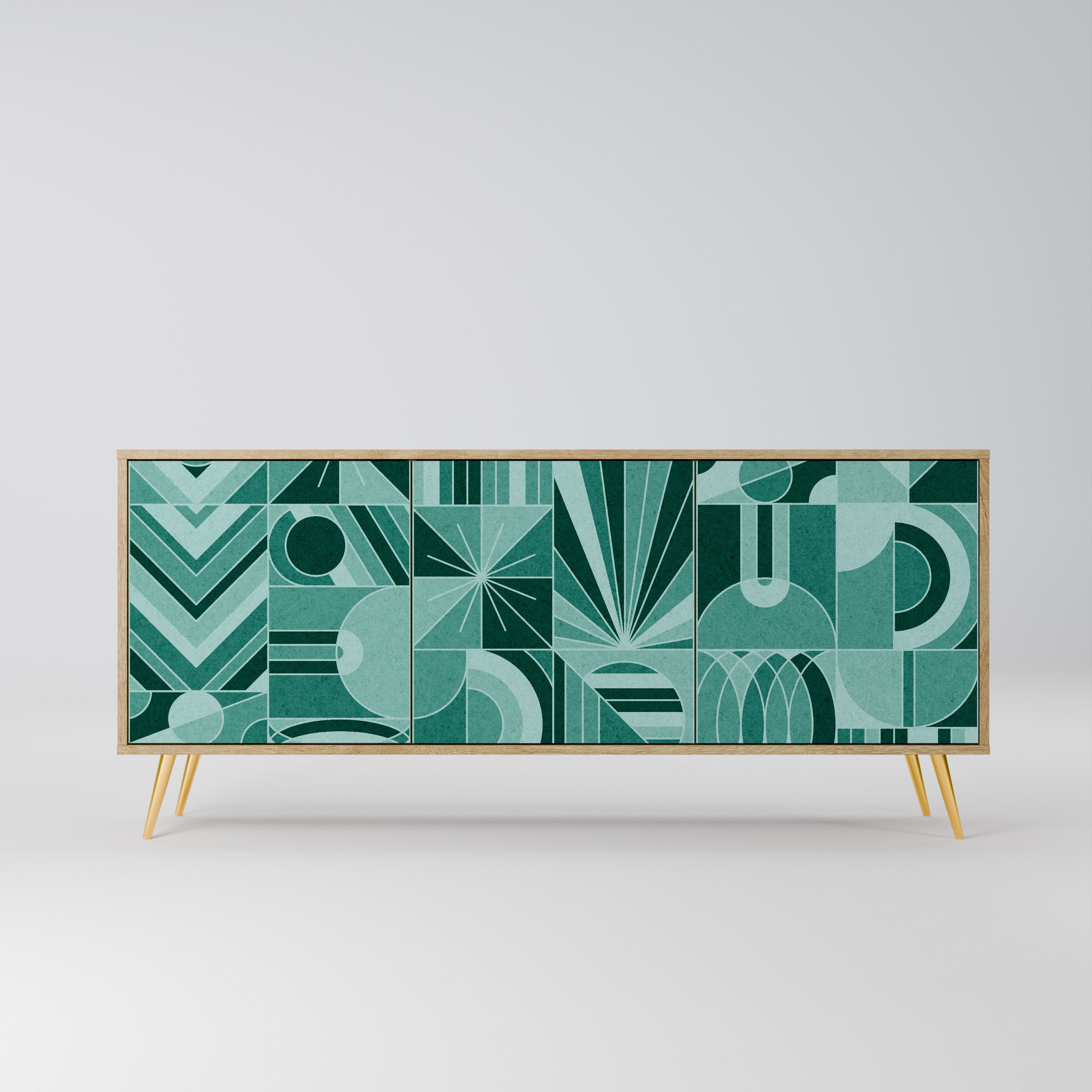 Buffet 3 portes HARMONIC GRID effet chêne