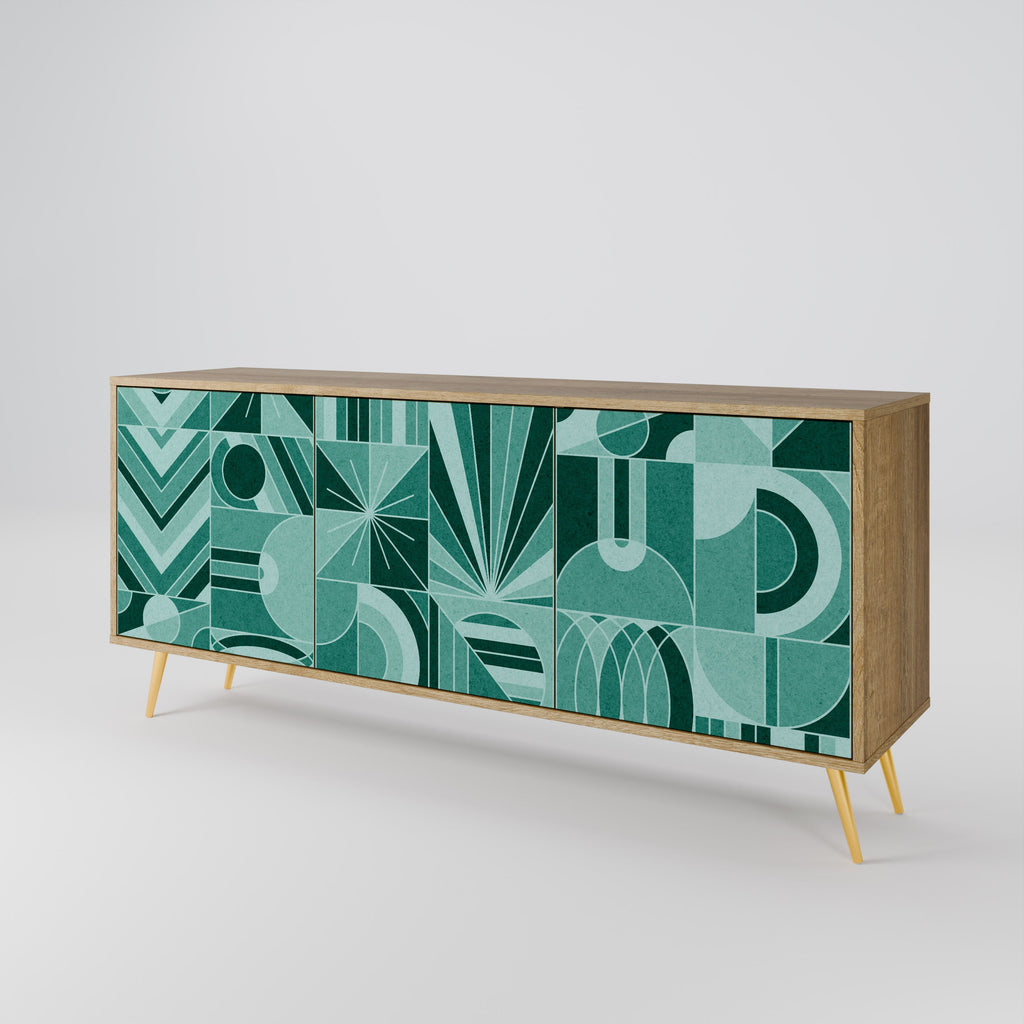 Buffet 3 portes HARMONIC GRID effet chêne