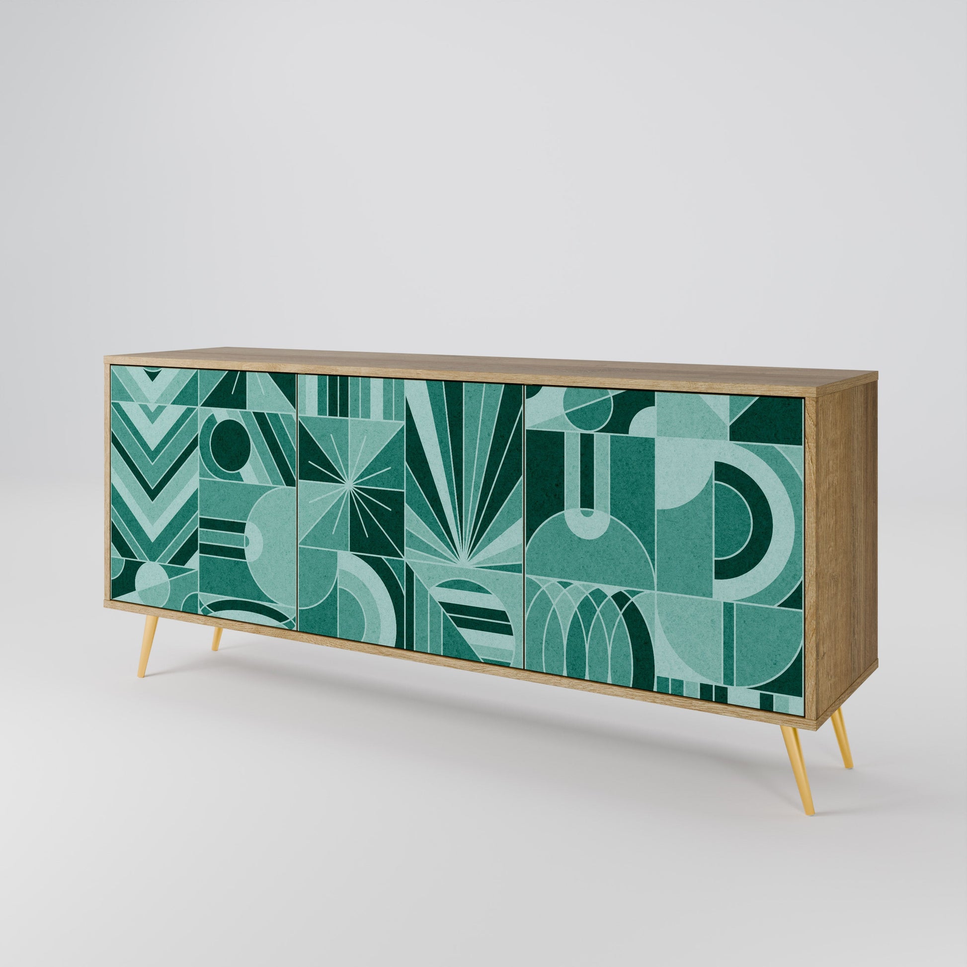 Buffet 3 portes HARMONIC GRID effet chêne