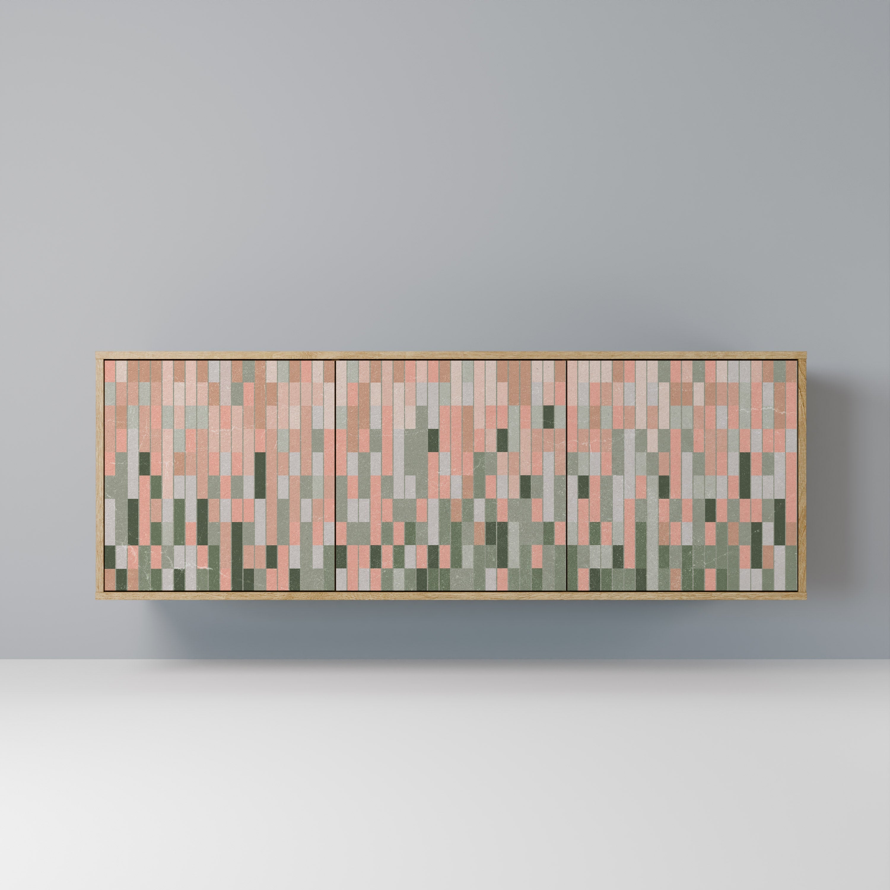 CONSTRUIRE LE FUTUR Buffet 3 portes effet chêne