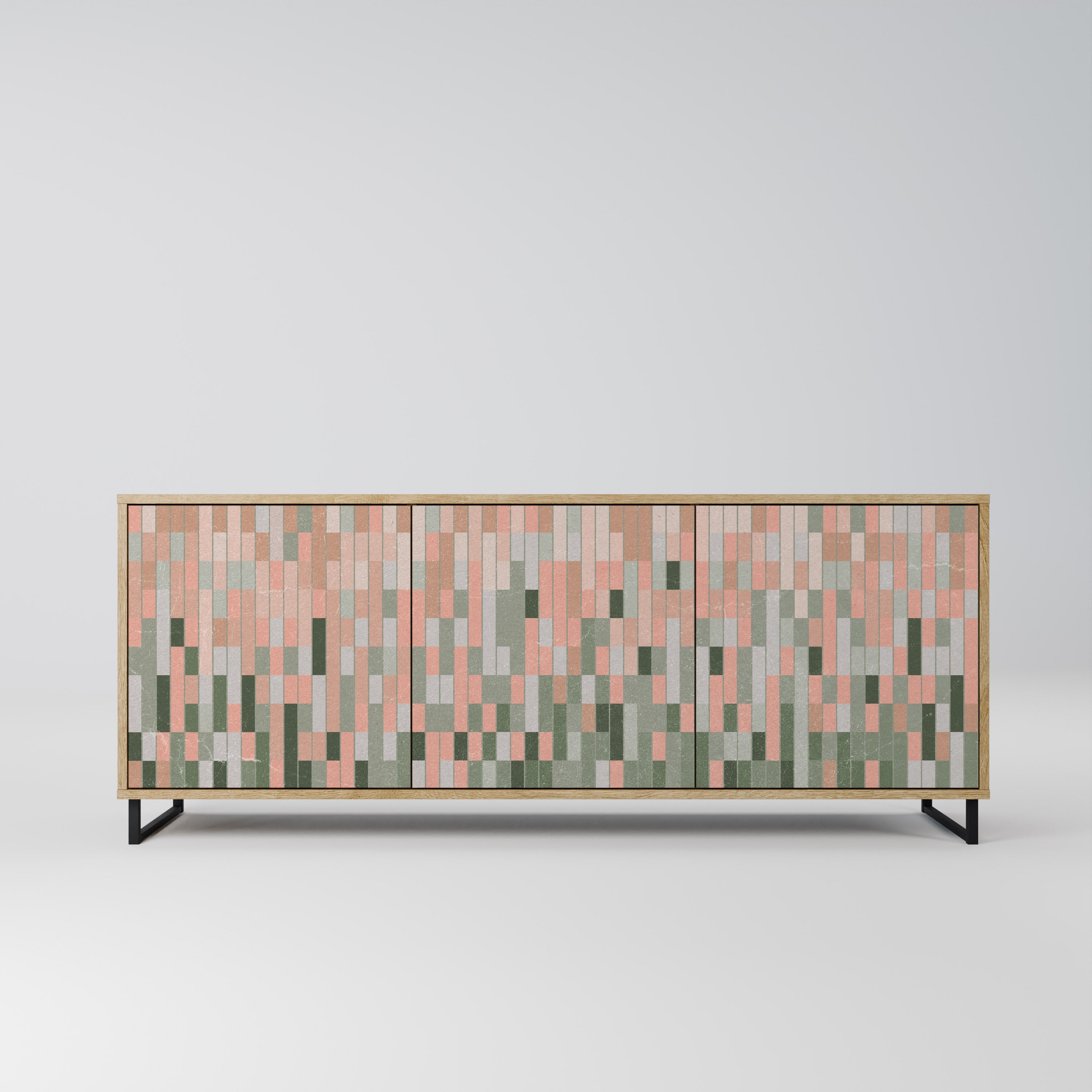 CONSTRUIRE LE FUTUR Buffet 3 portes effet chêne