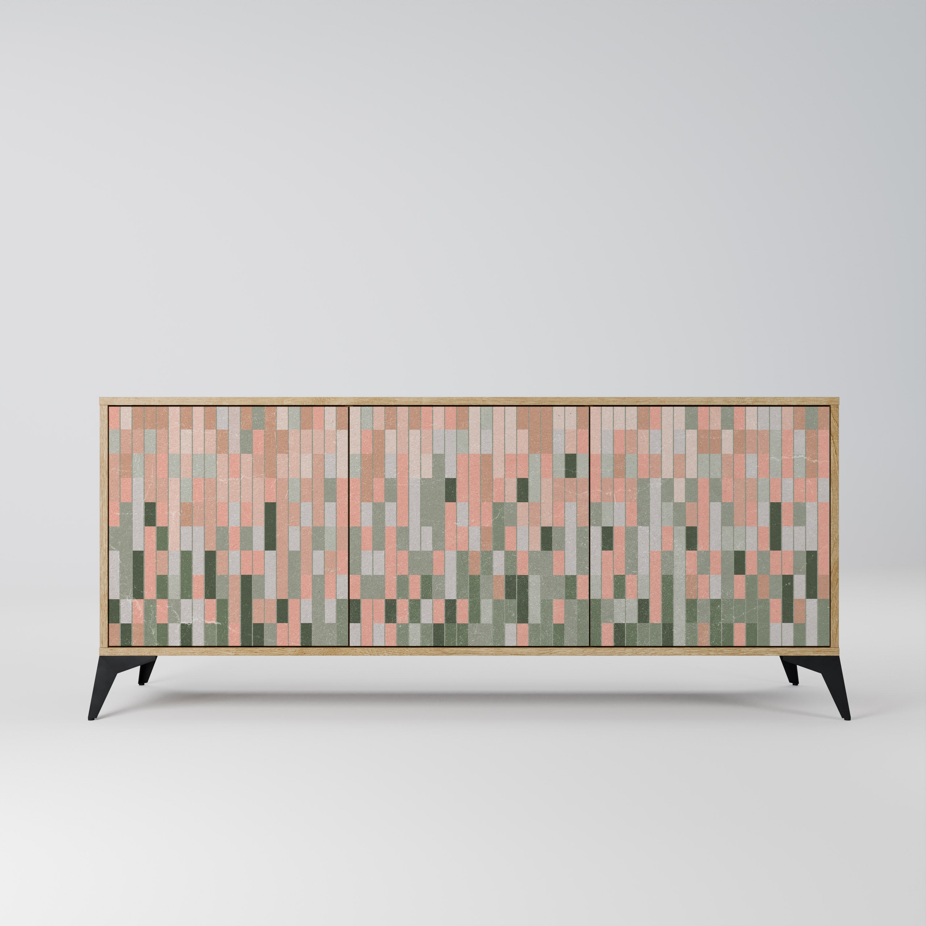 CONSTRUIRE LE FUTUR Buffet 3 portes effet chêne