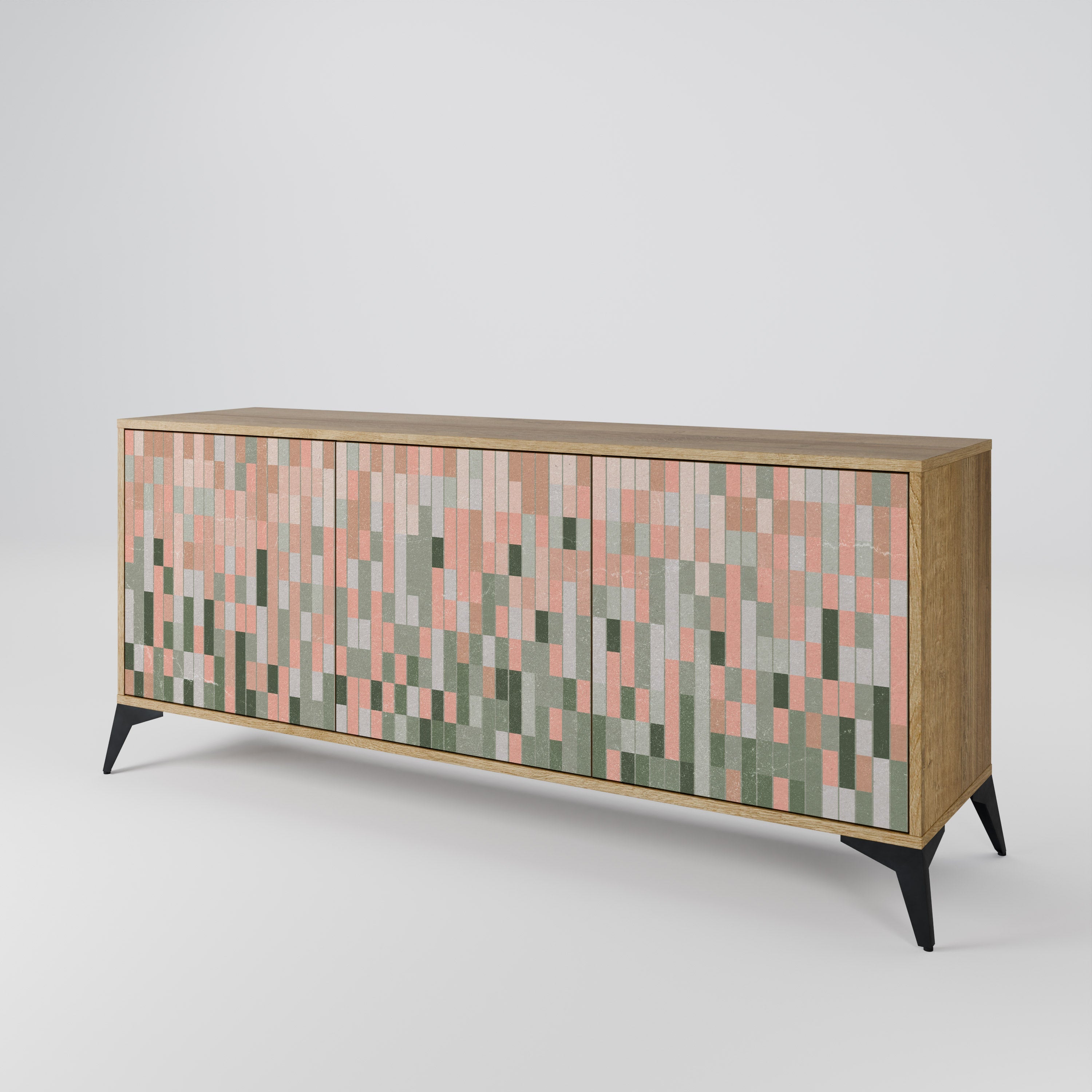 CONSTRUIRE LE FUTUR Buffet 3 portes effet chêne