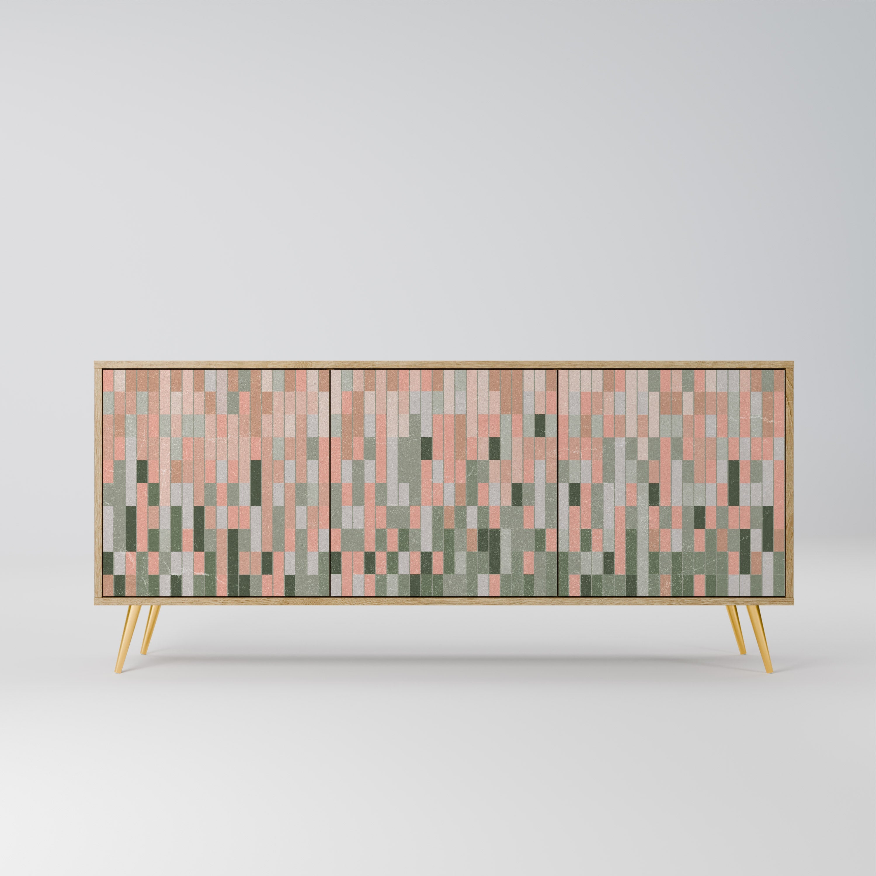 CONSTRUIRE LE FUTUR Buffet 3 portes effet chêne