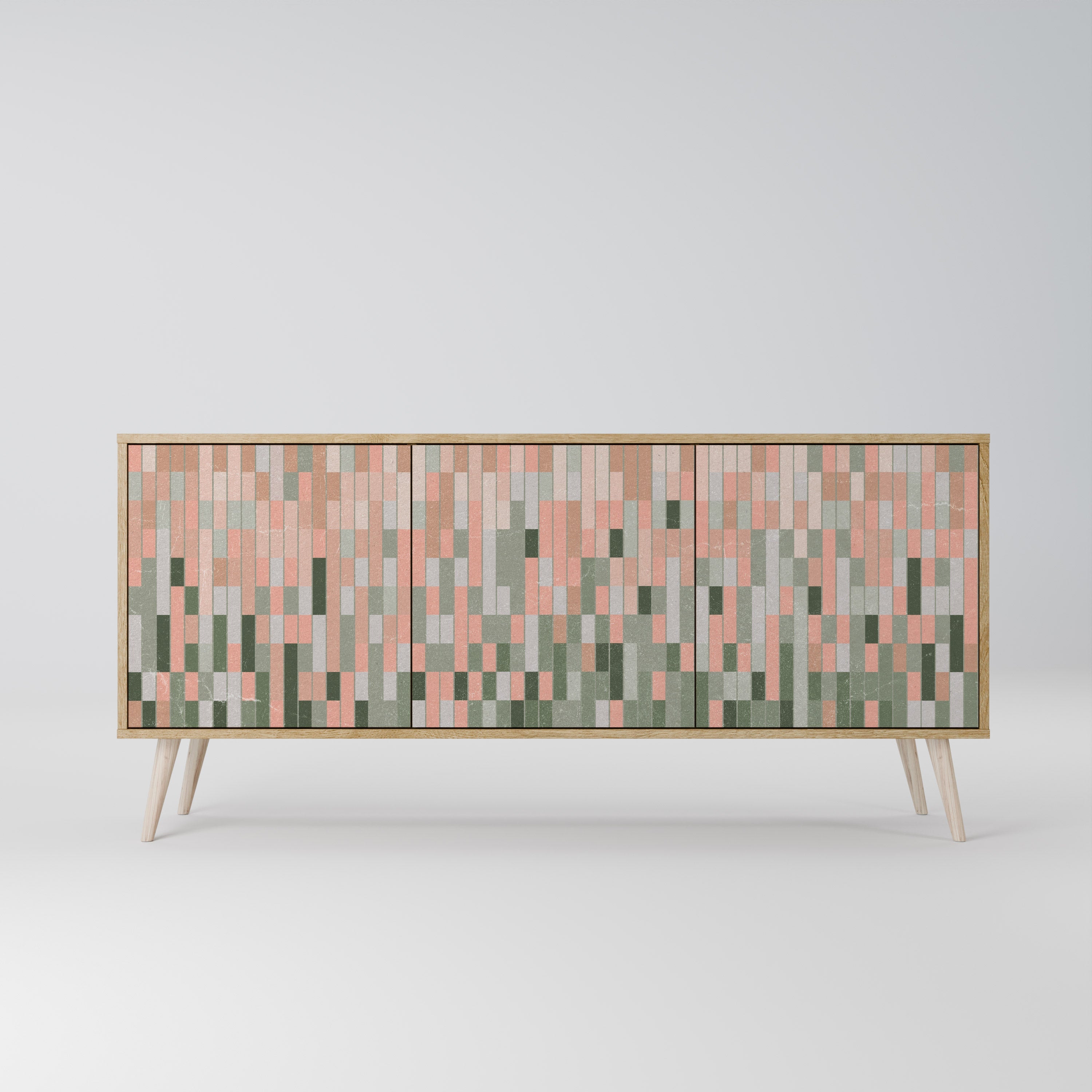 CONSTRUIRE LE FUTUR Buffet 3 portes effet chêne