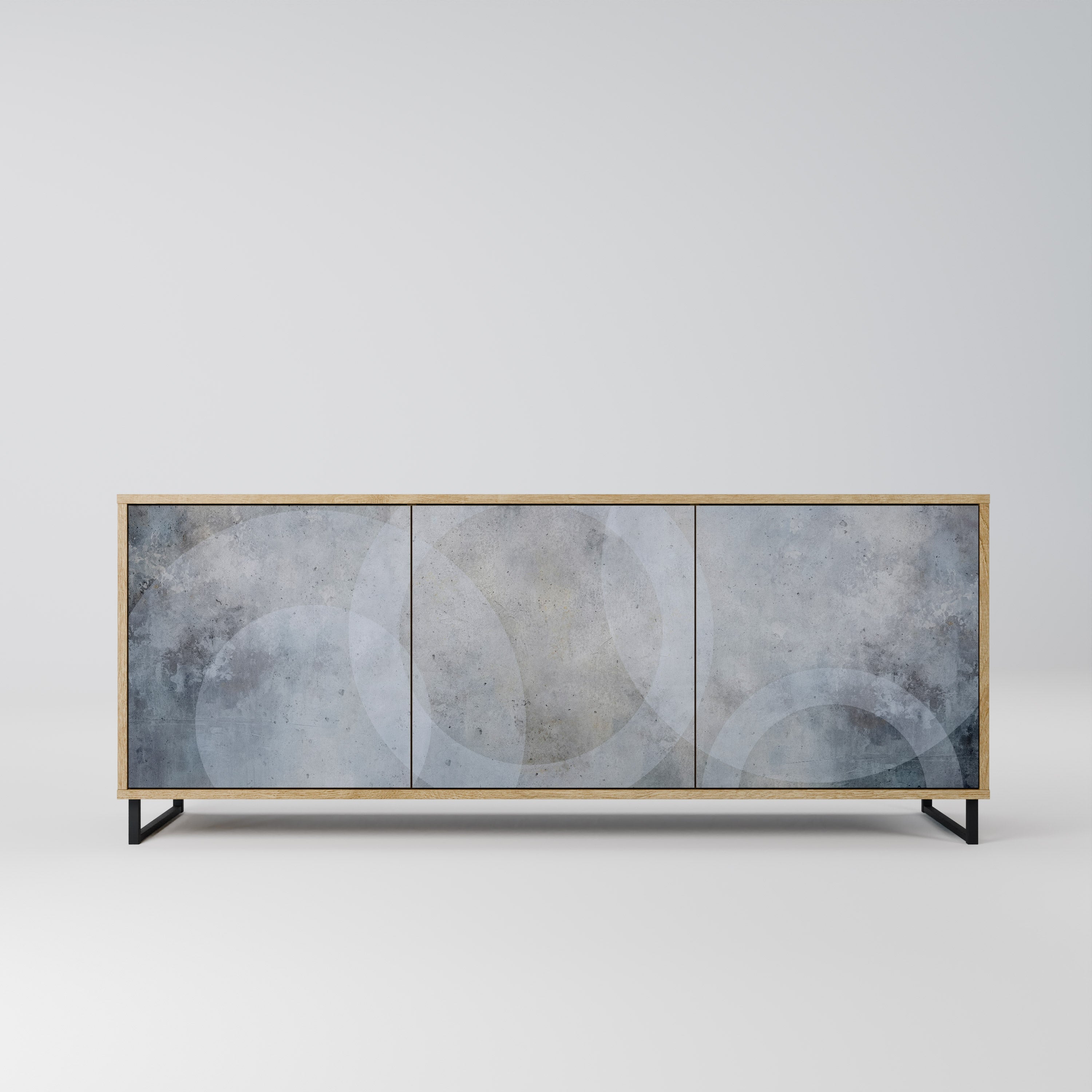 Buffet 3 portes MUTED ARC effet chêne