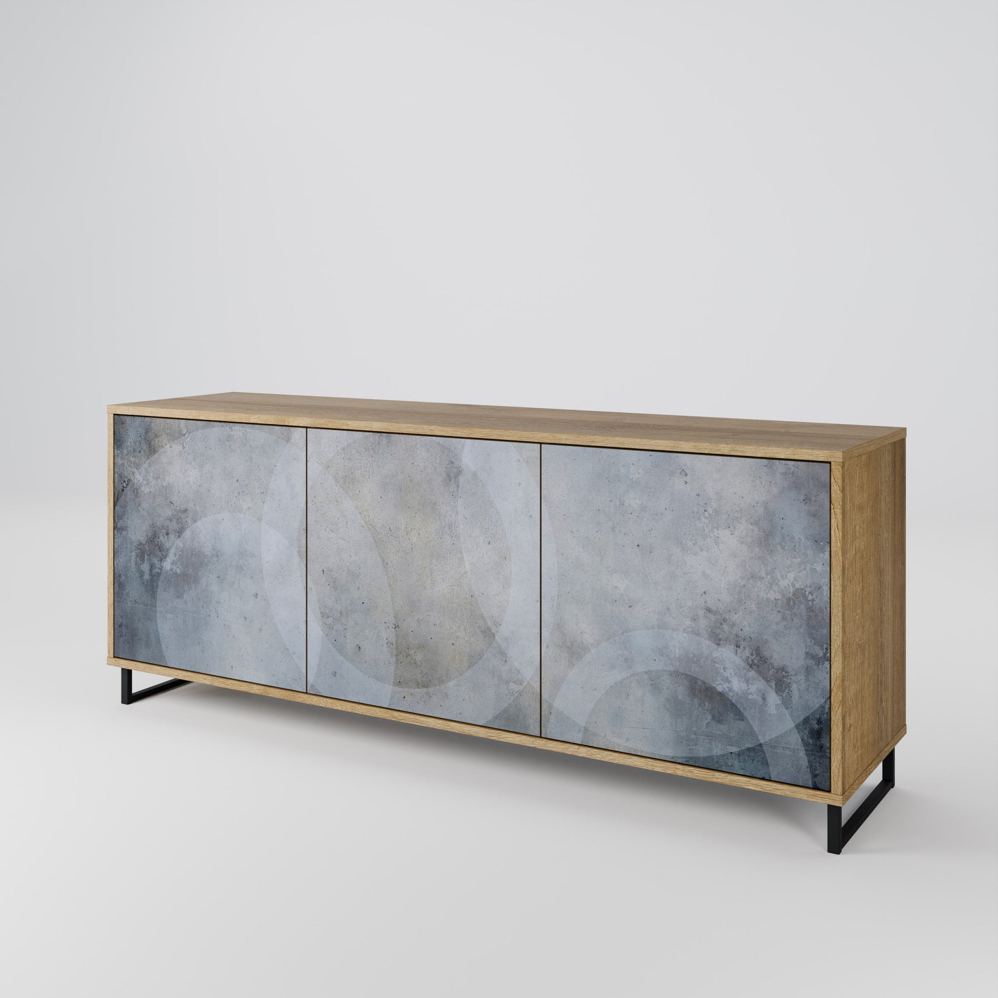 Buffet 3 portes MUTED ARC effet chêne