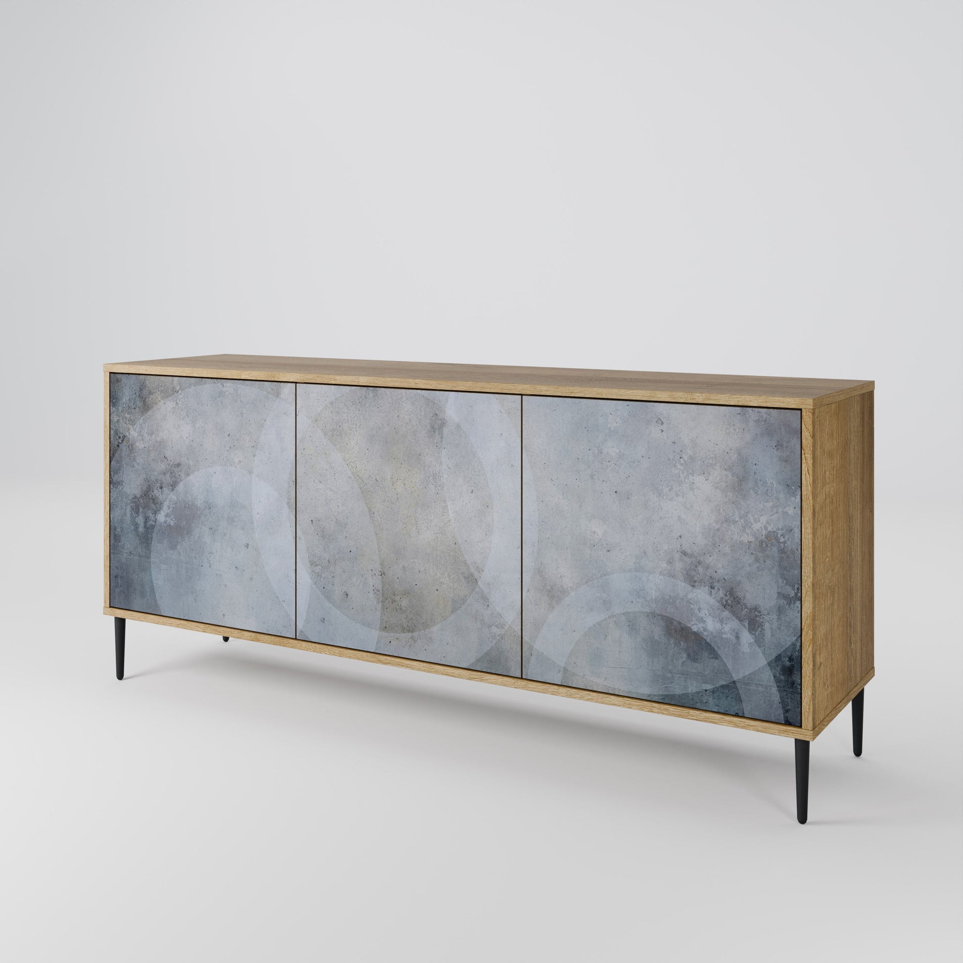 Buffet 3 portes MUTED ARC effet chêne