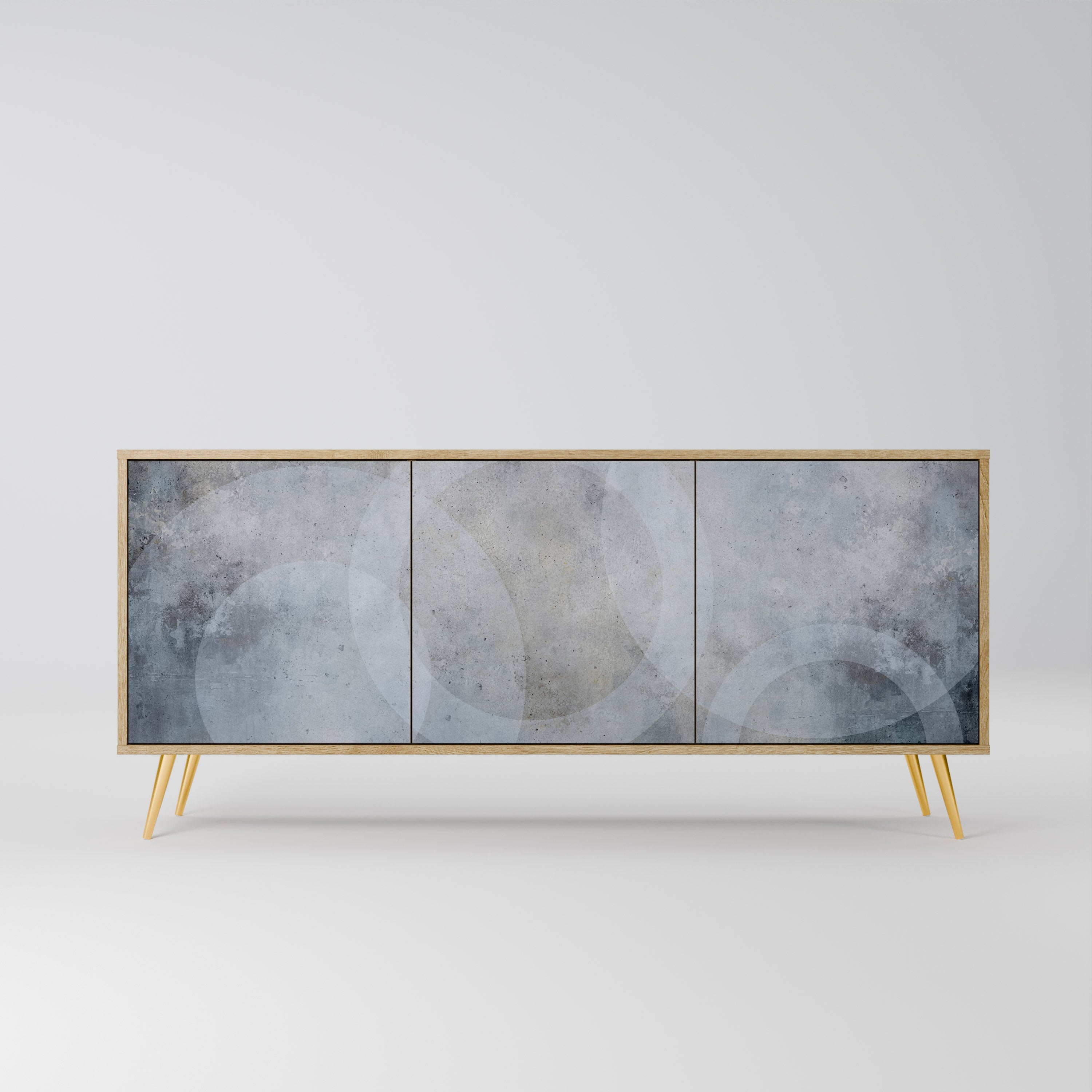 Buffet 3 portes MUTED ARC effet chêne