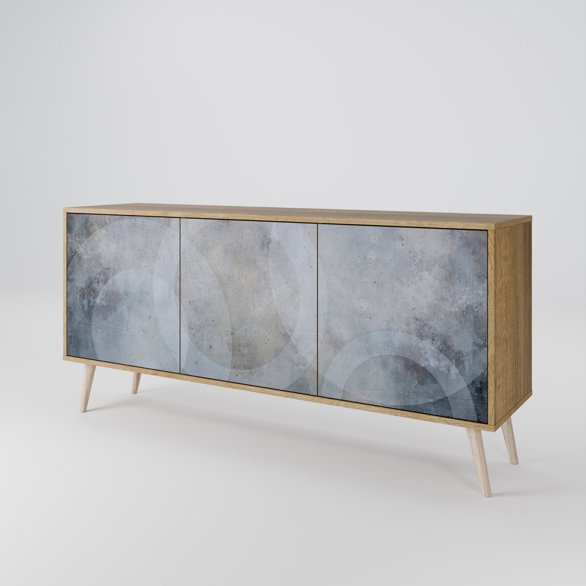 Buffet 3 portes MUTED ARC effet chêne