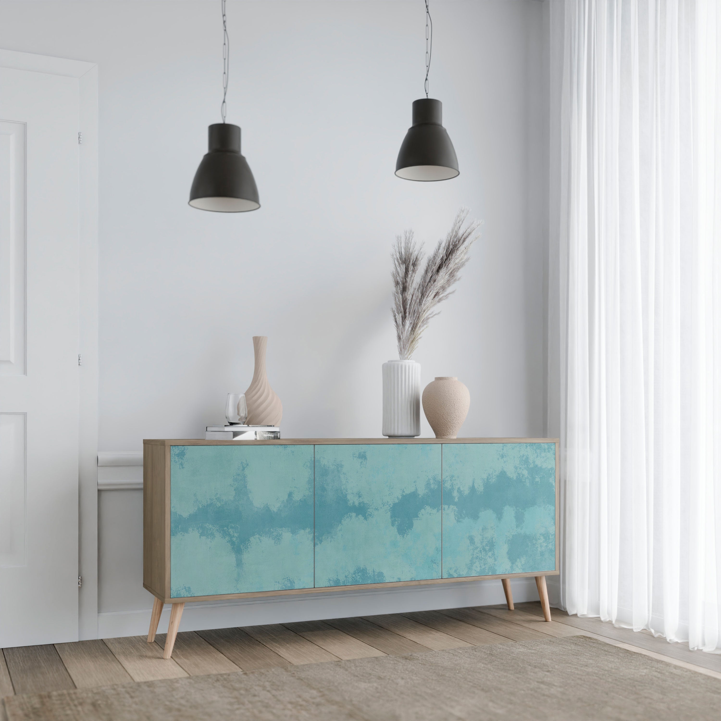 Buffet 3 portes SKY WASH effet chêne