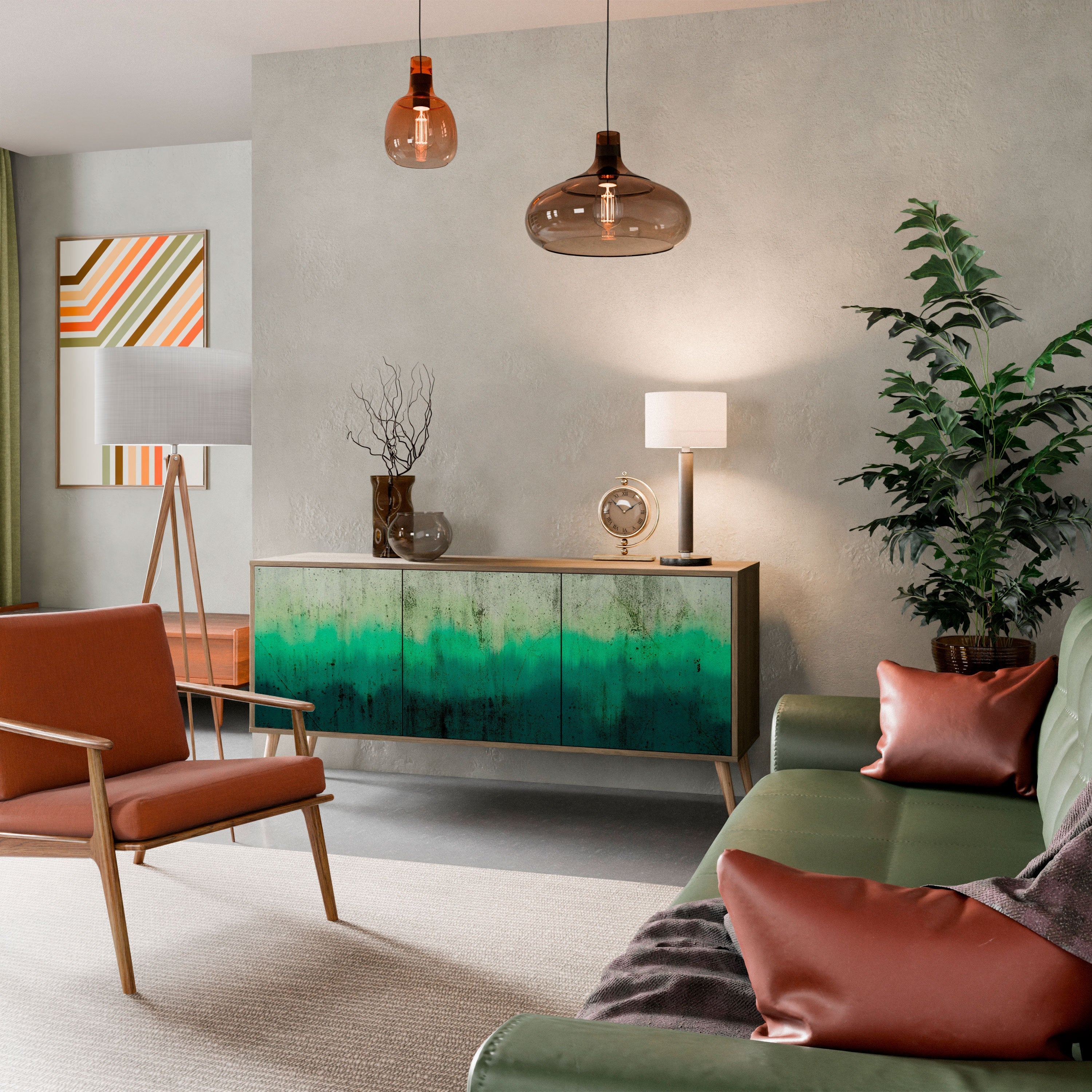 Buffet 3 portes NORTHERN LIGHTS effet chêne