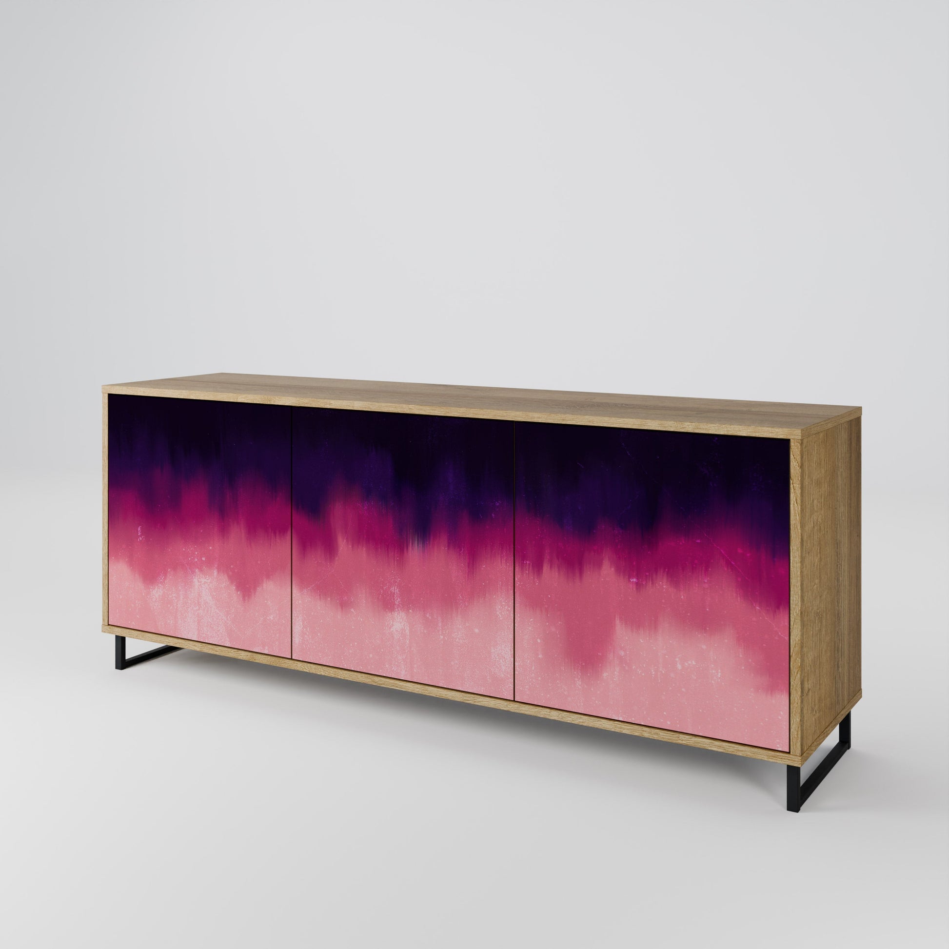 Buffet 3 portes AURORA BOREALIS effet chêne