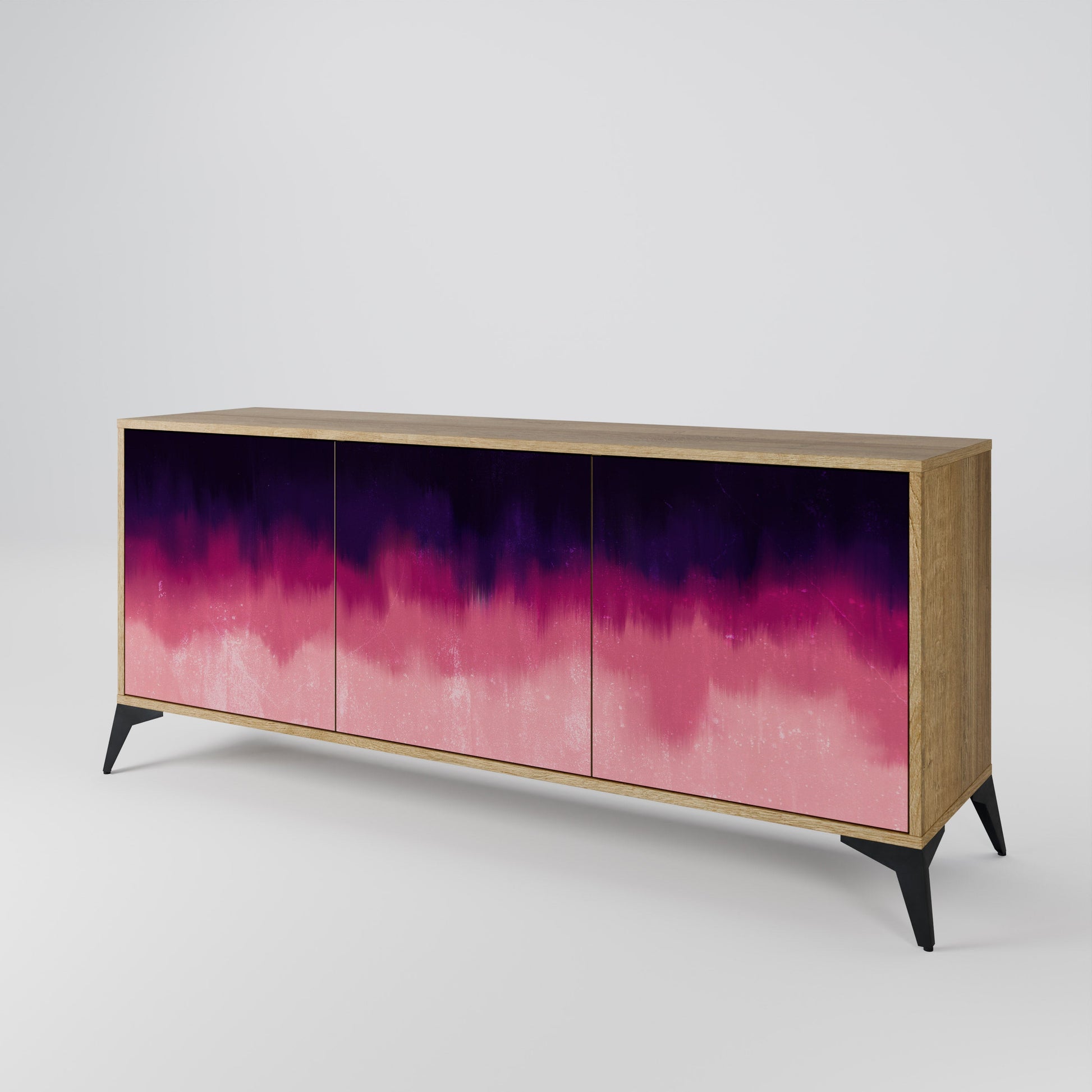 Buffet 3 portes AURORA BOREALIS effet chêne