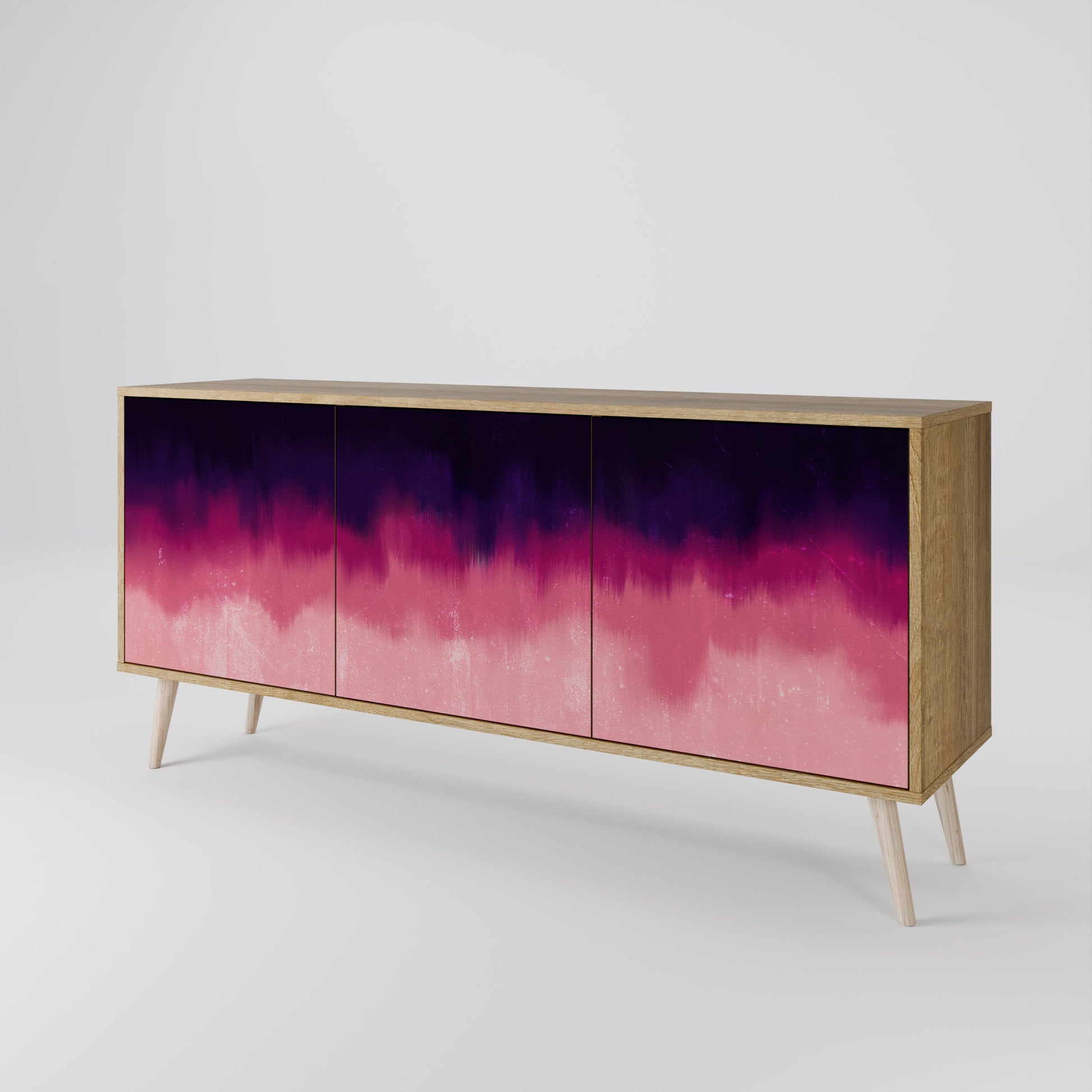 Buffet 3 portes AURORA BOREALIS effet chêne