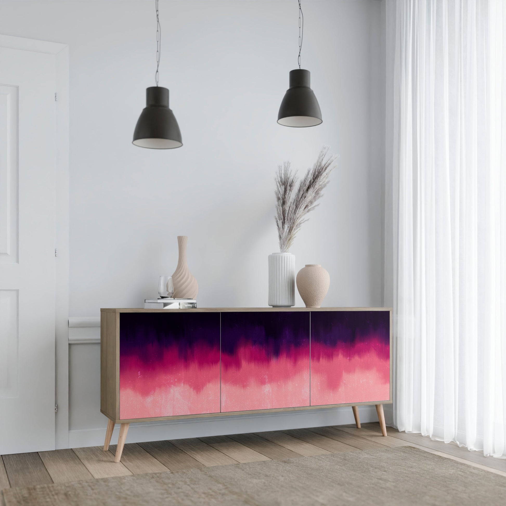 Buffet 3 portes AURORA BOREALIS effet chêne