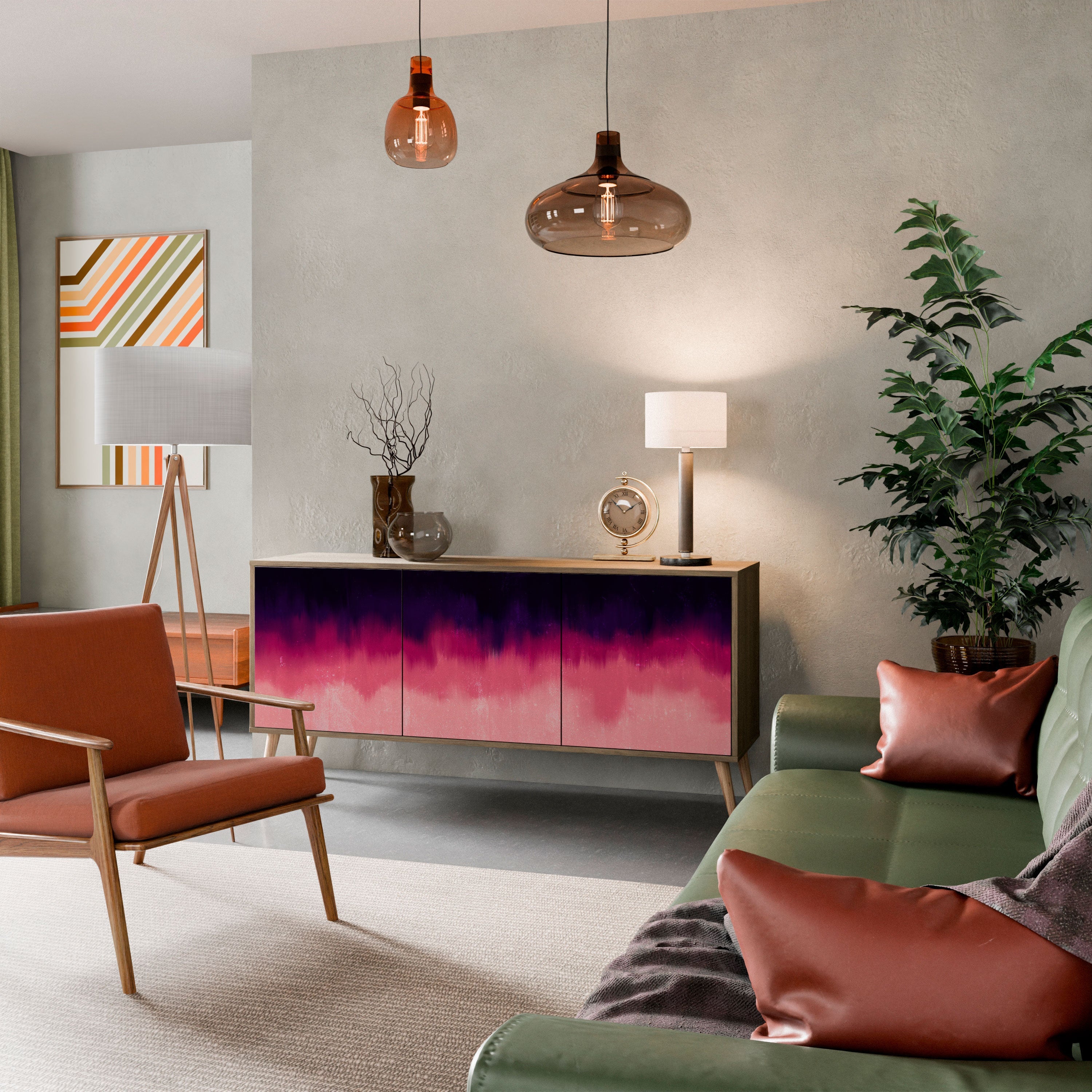 Buffet 3 portes AURORA BOREALIS effet chêne