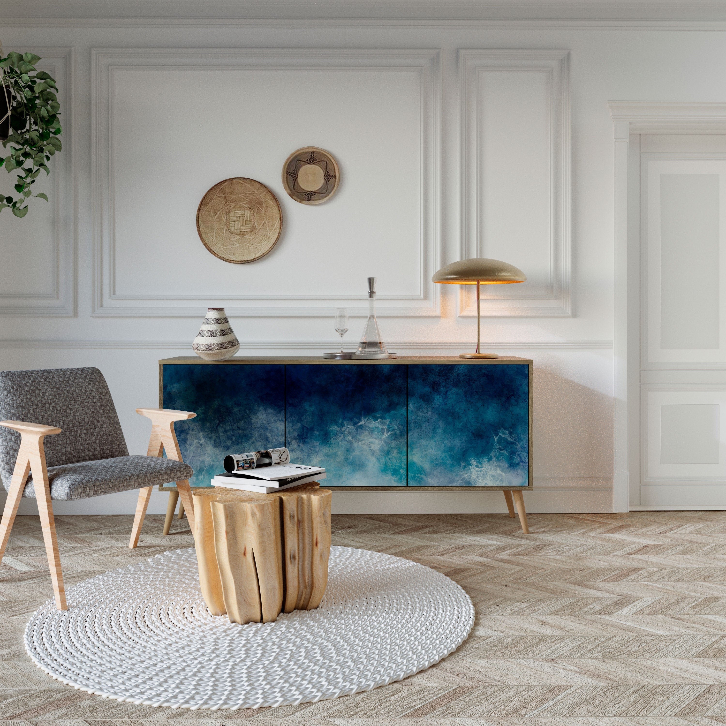 Buffet 3 portes effet chêne CELESTIAL FALL