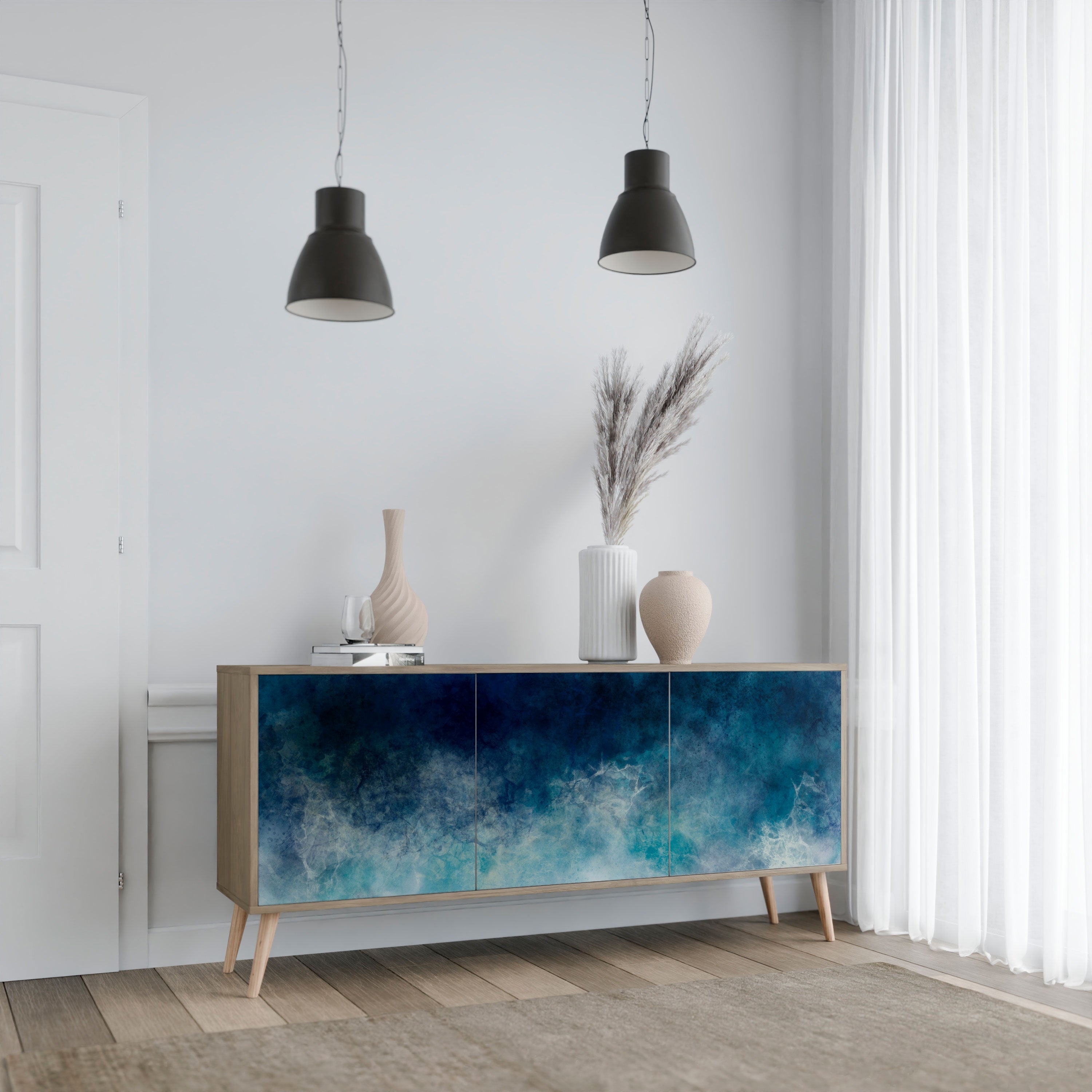 Buffet 3 portes effet chêne CELESTIAL FALL