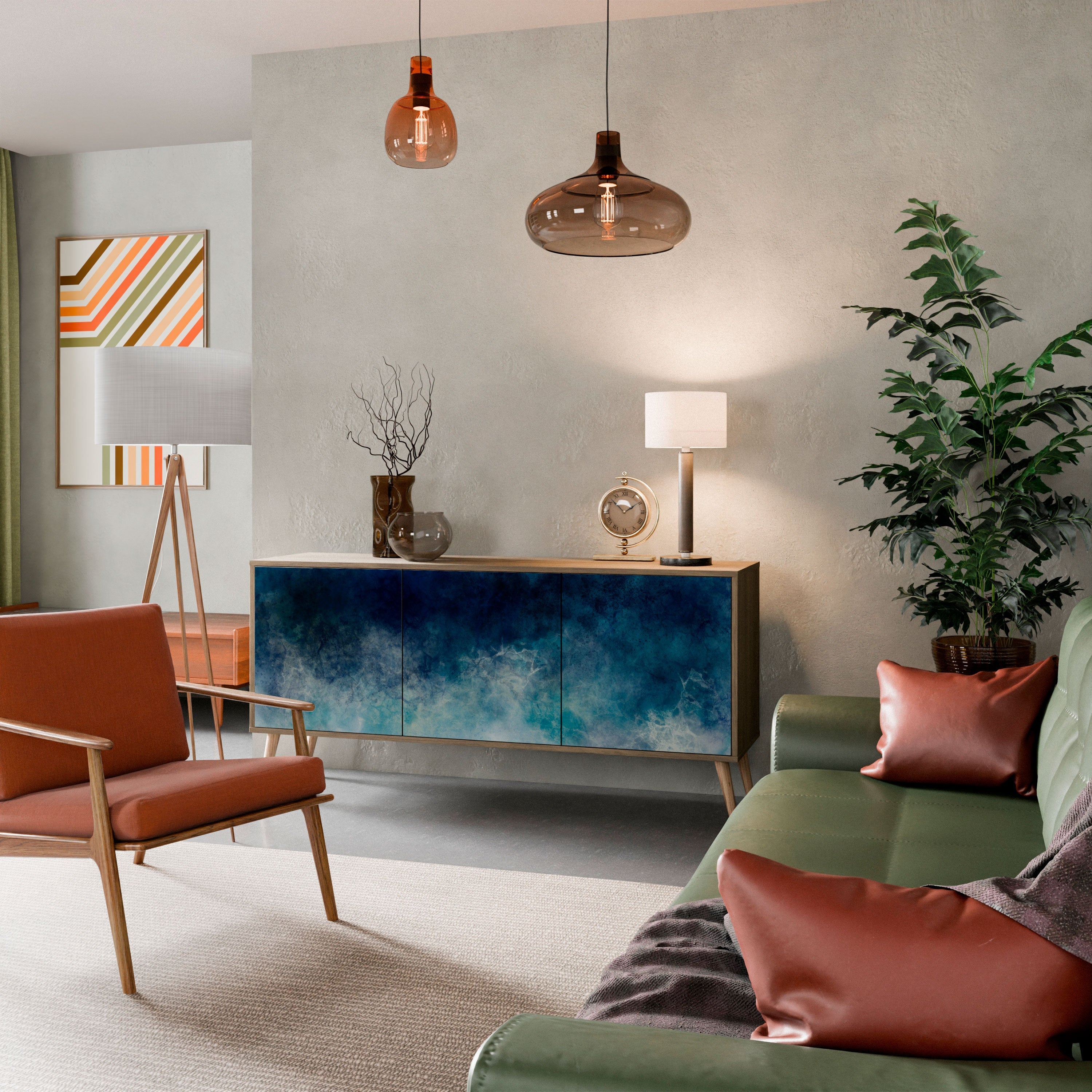 Buffet 3 portes effet chêne CELESTIAL FALL